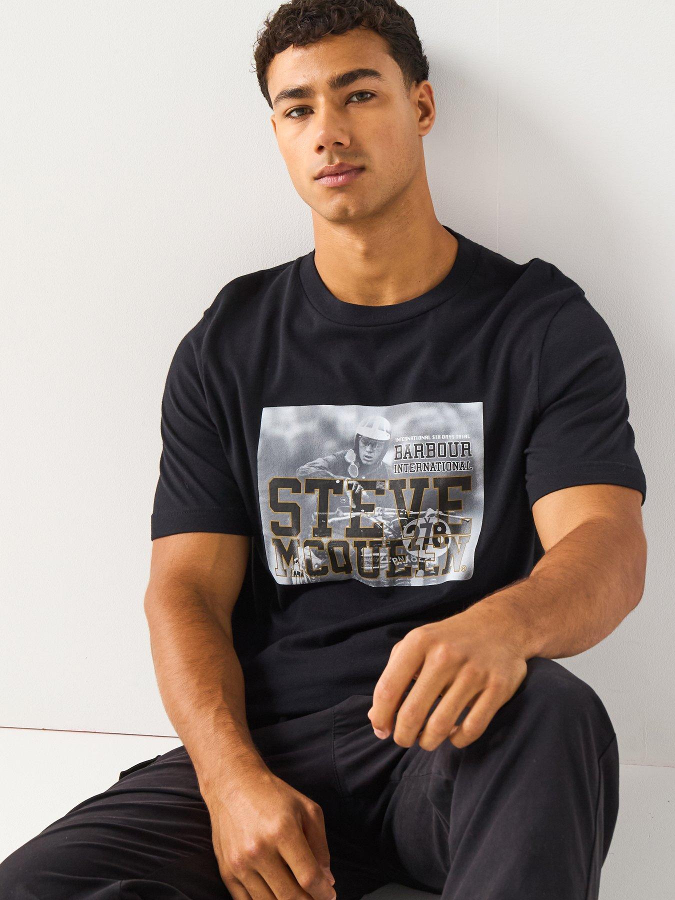 undefined Steve McQueen Relaxed Scape Graphic T-Shirt- Black