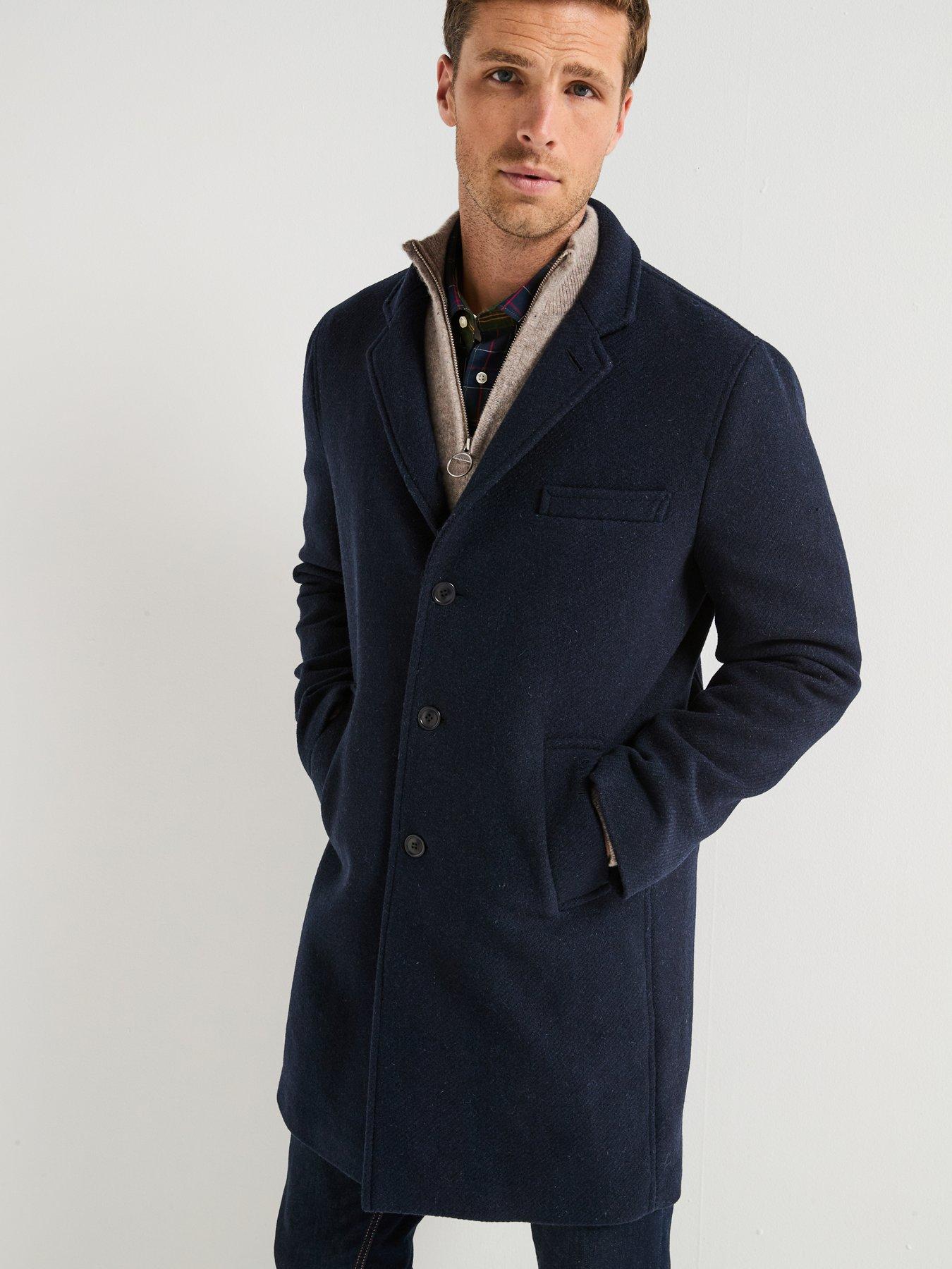 Barbour Kirkbridge Wool Overcoat - Navy