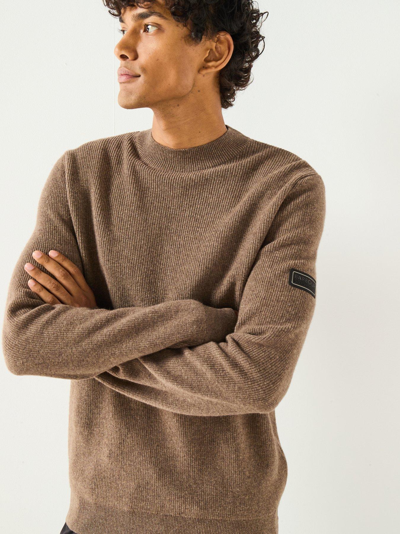 Barbour International Crawley Crew Knitted Jumper-brown