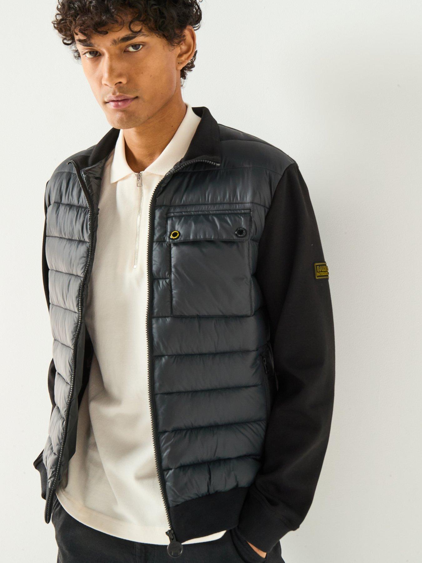 undefined Heysham Hyrbrid Sweat Jacket- Black