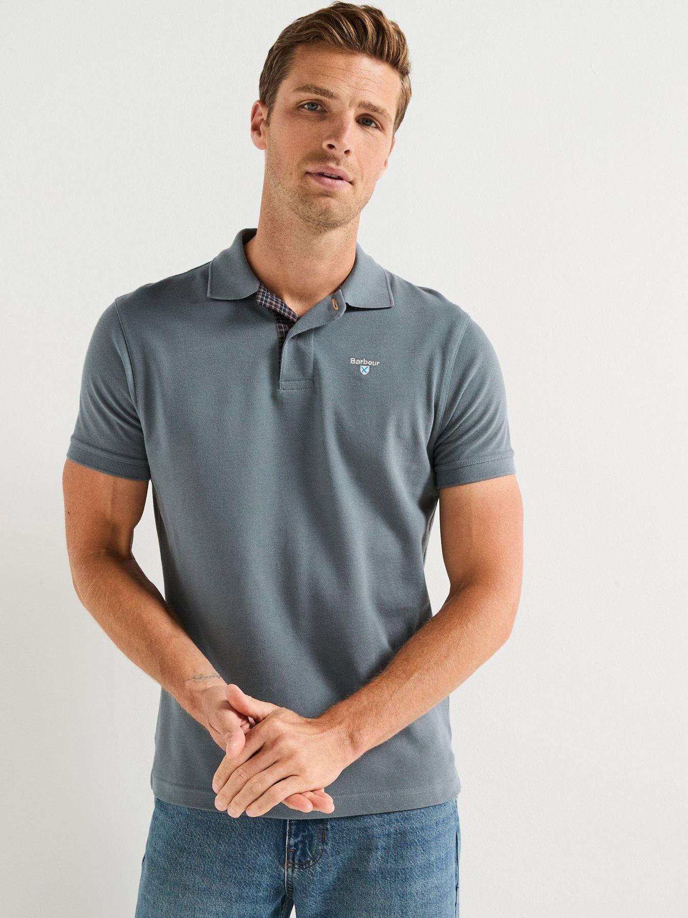 Barbour Tartan Pique Short Sleeve Polo Shirt - Blue