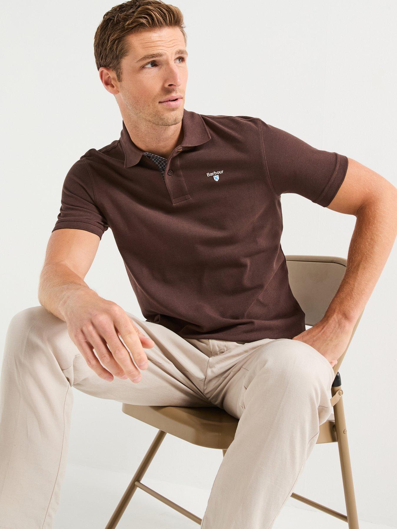 Barbour Tartan Pique Short Sleeve Polo Shirt - Brown
