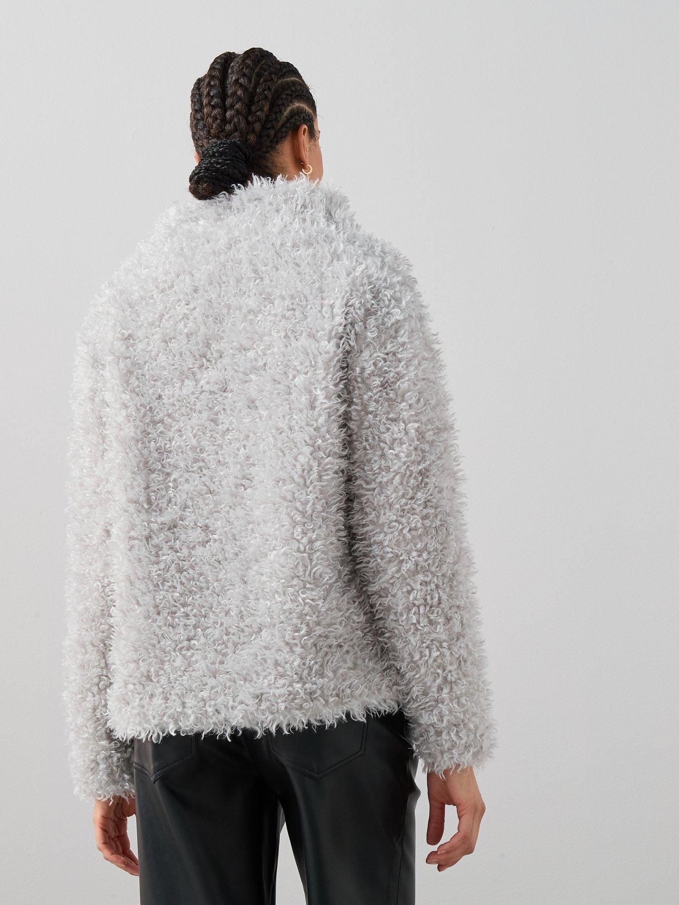 Image 2 of 6 of The Very Collection Faux Fur Overhead Fleece&nbsp;- Grey