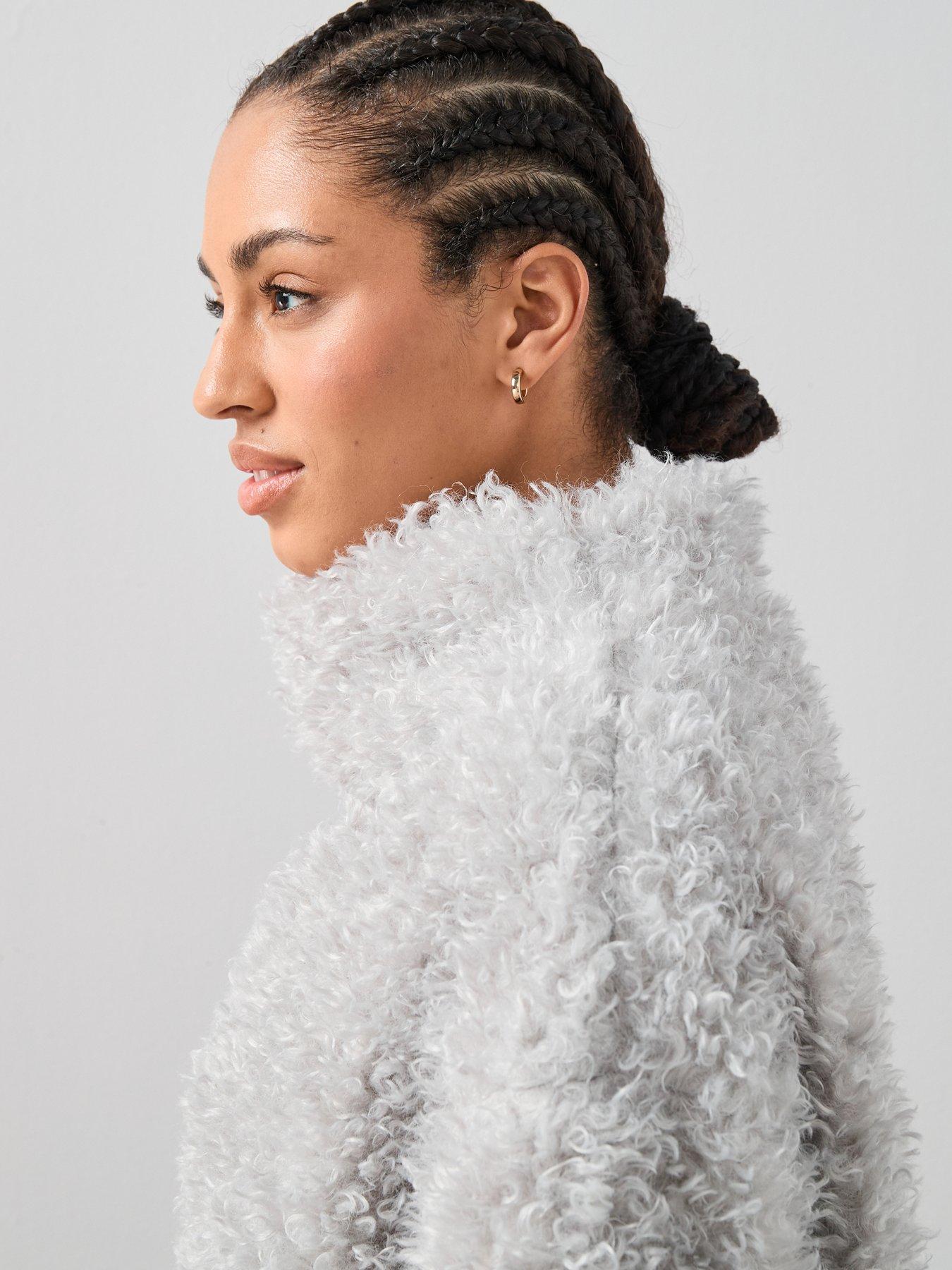 Image 4 of 6 of The Very Collection Faux Fur Overhead Fleece&nbsp;- Grey