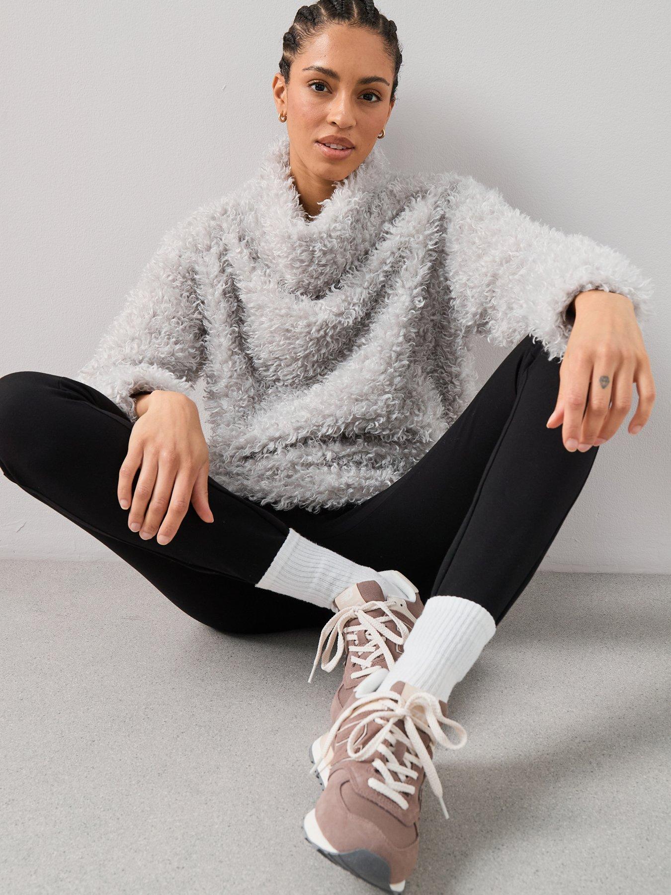 Image 5 of 6 of The Very Collection Faux Fur Overhead Fleece&nbsp;- Grey