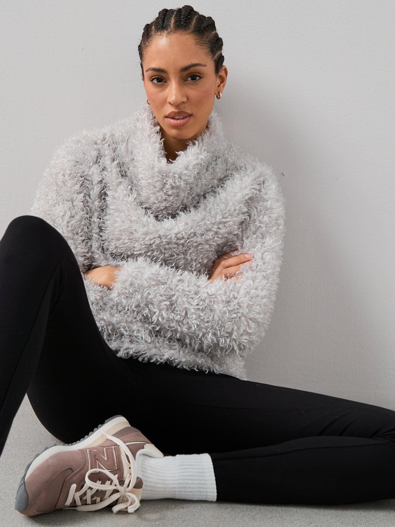 Image 6 of 6 of The Very Collection Faux Fur Overhead Fleece&nbsp;- Grey