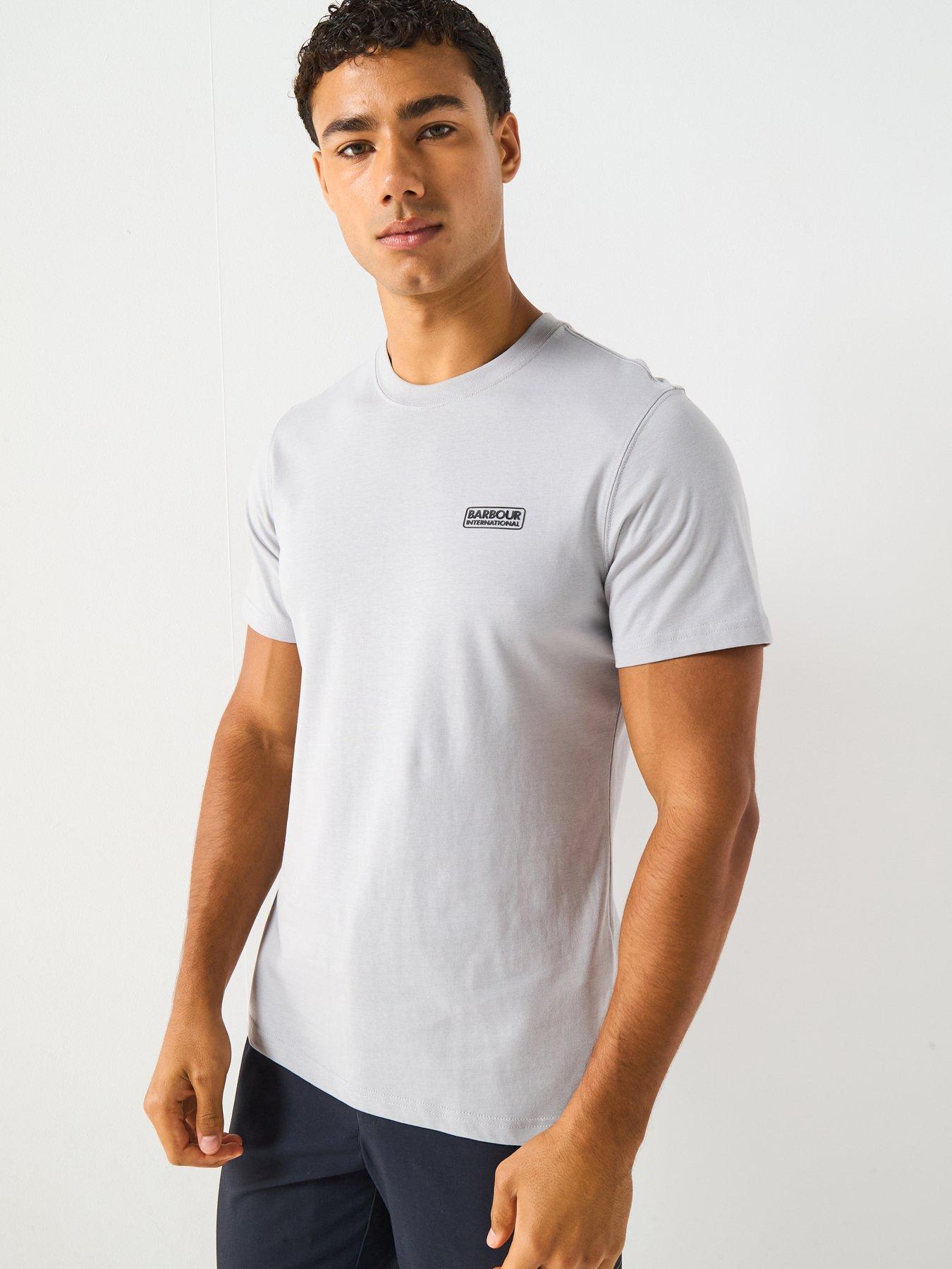 Image 1 of 6 of Barbour International Small Logo Short Sleeve T-Shirt- Light Grey