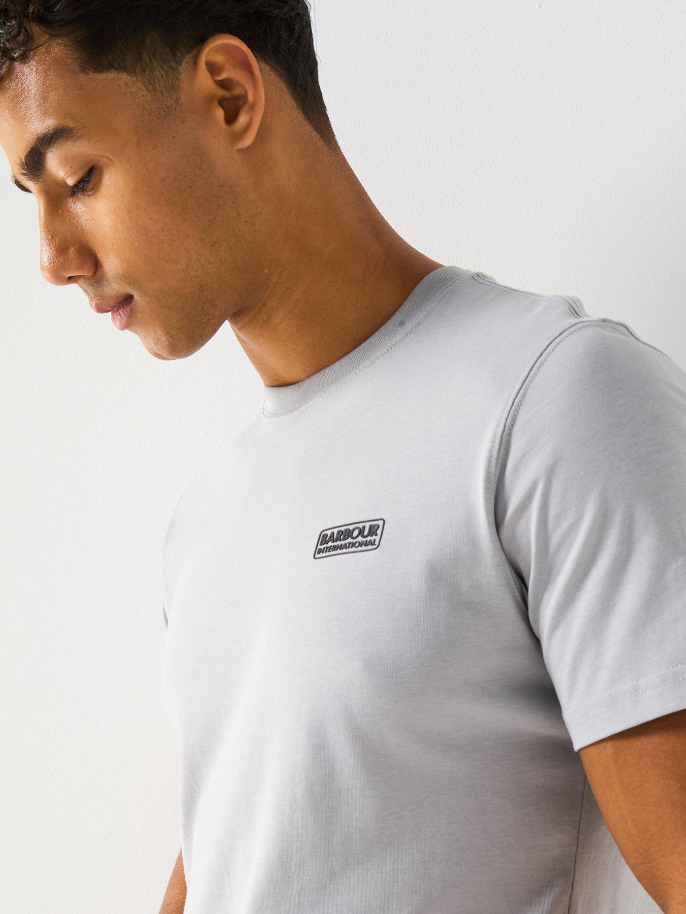 Image 6 of 6 of Barbour International Small Logo Short Sleeve T-Shirt- Light Grey