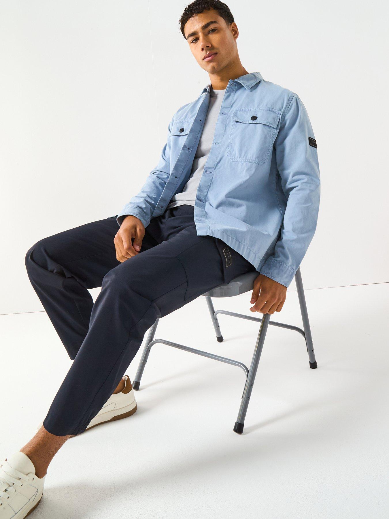 Barbour International Arlo Button Pocket Overshirt- Light Blue Very