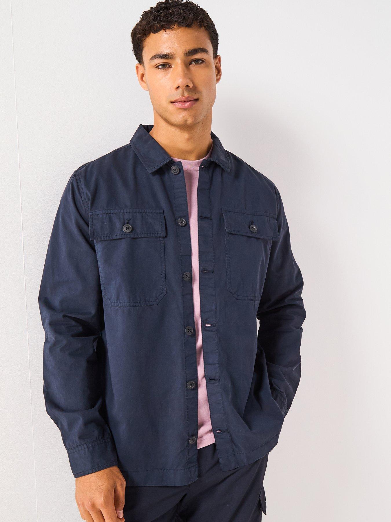 undefined Arlo Button Pocket Overshirt- Navy