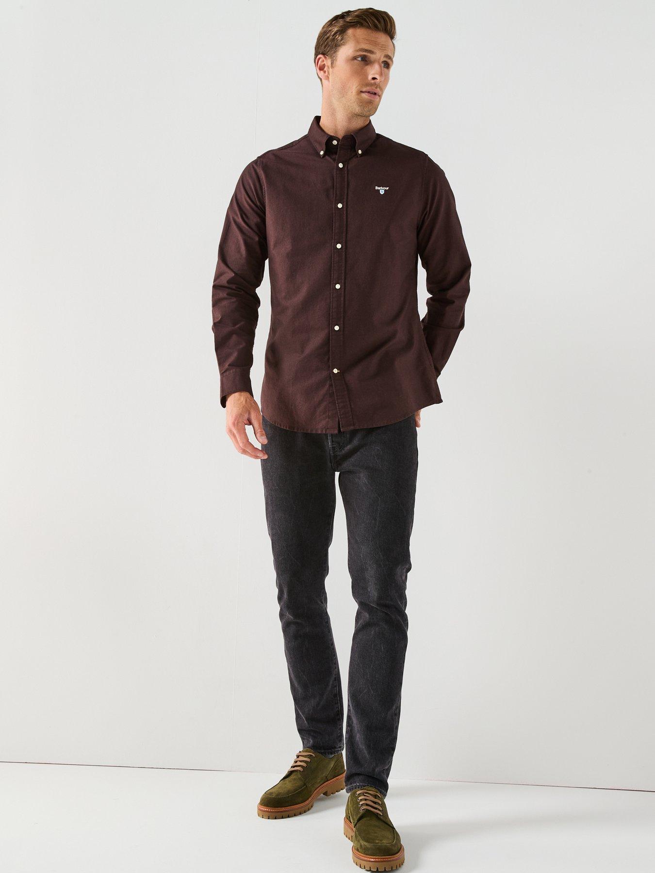 Barbour Oxtown Long Sleeve Tailored Fit Oxford Shirt Brown Very