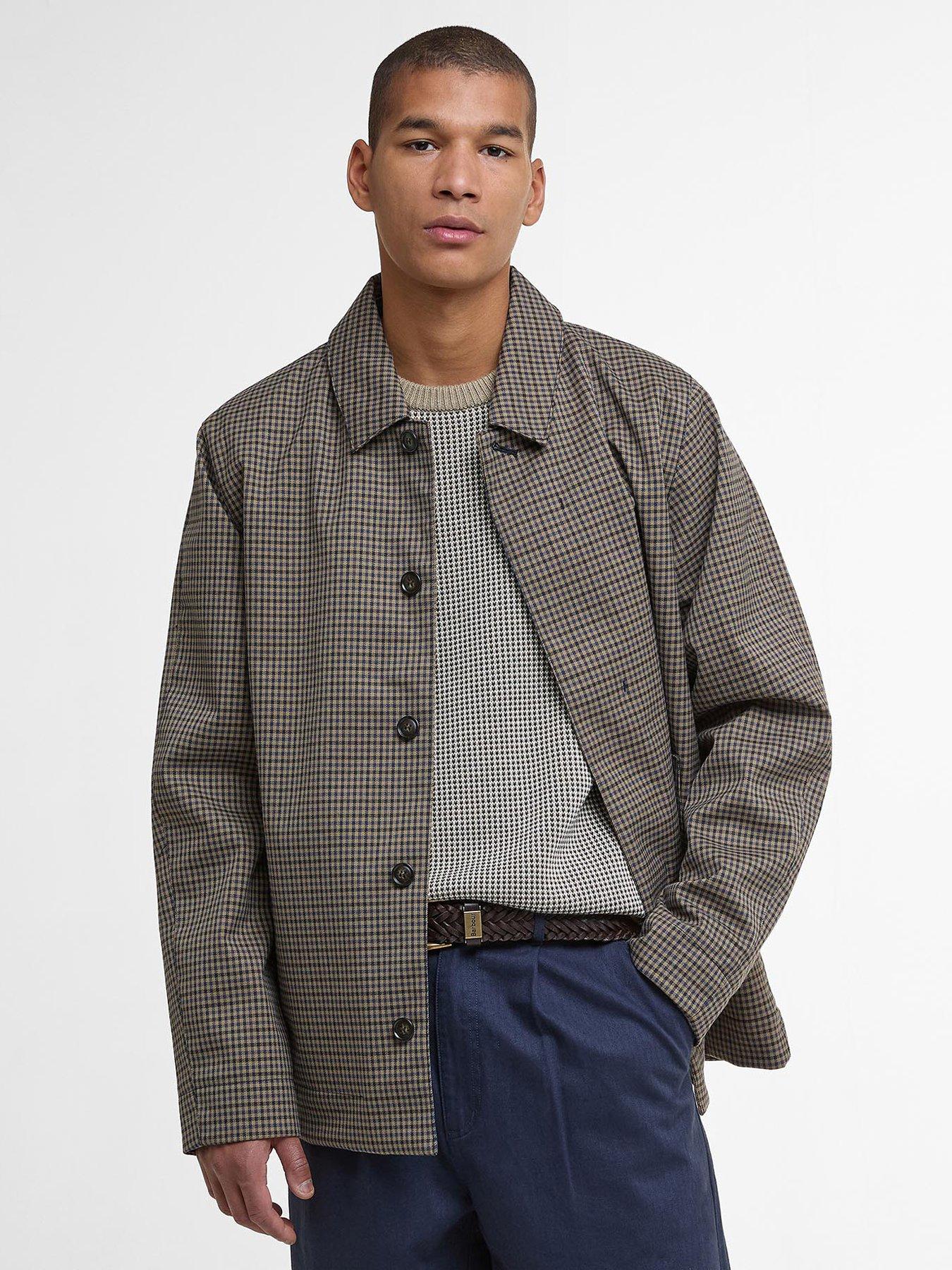 undefined Check Short Lorden Showerproof Jacket - Navy