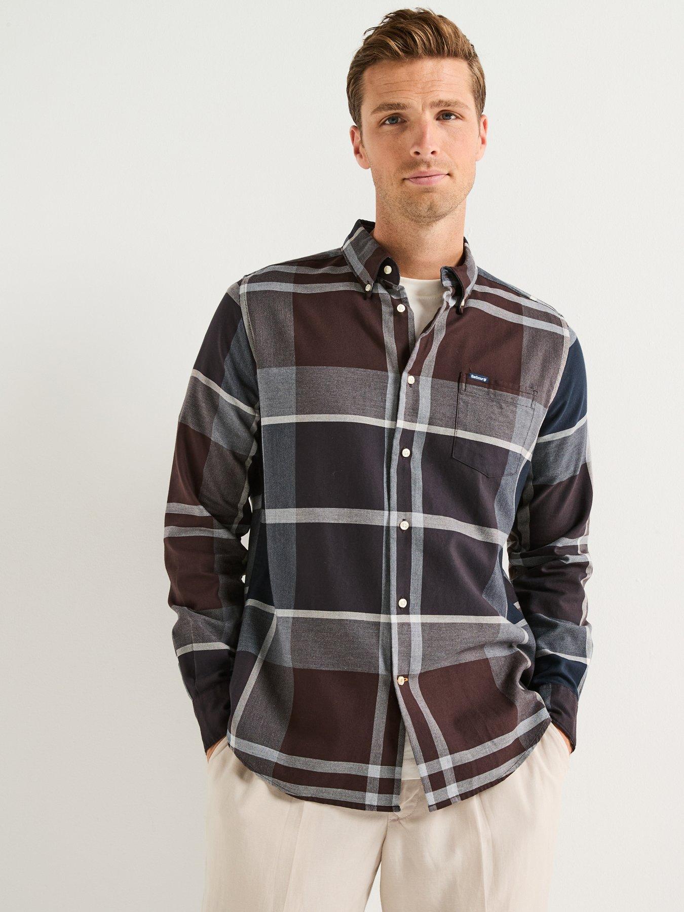 Barbour Dunoon Long Sleeve Check Tailored Fit Shirt- Black