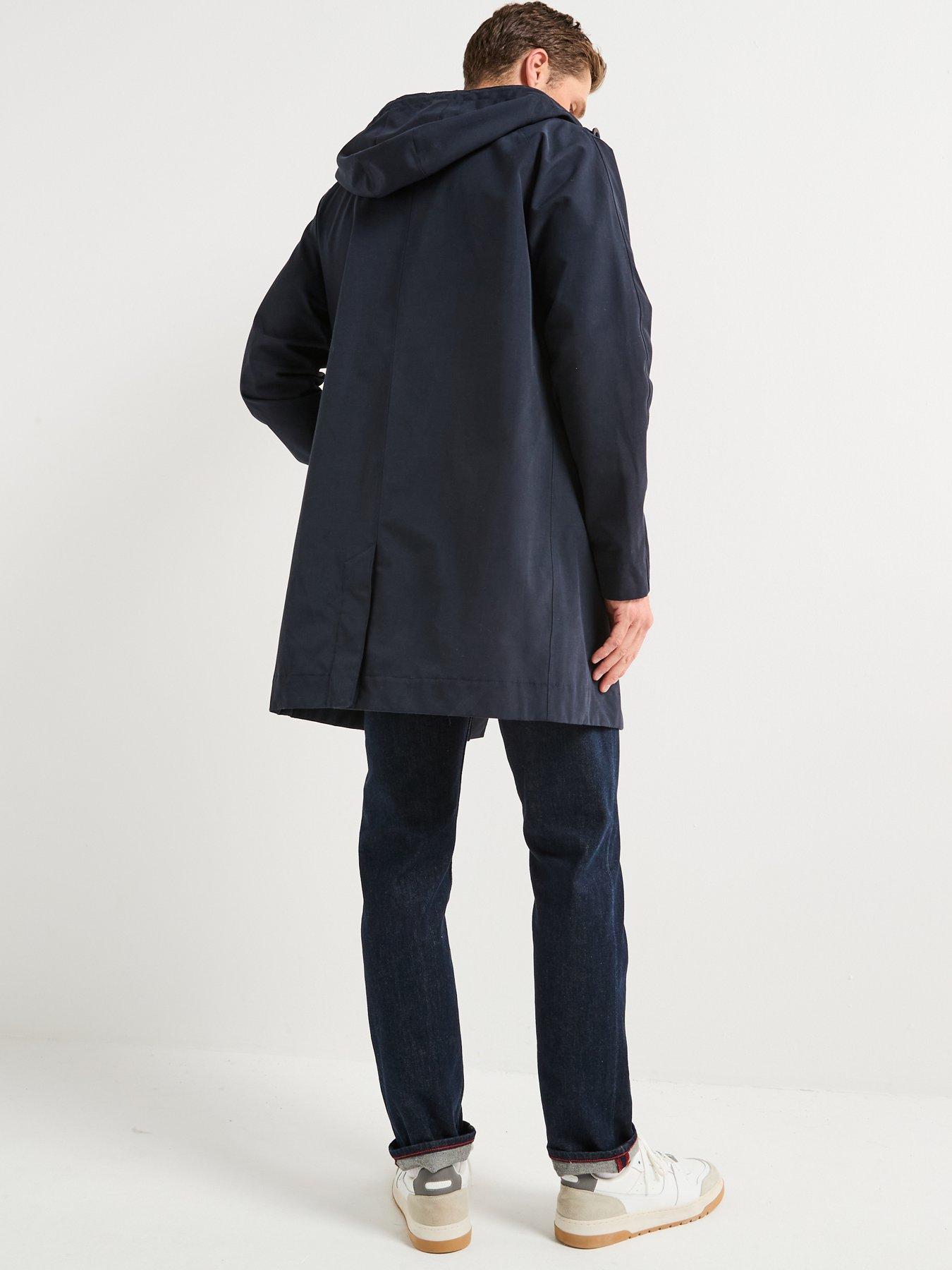 Image 2 of 6 of Barbour Hooded Lorden Waterproof Macintosh Rain Coat - Navy