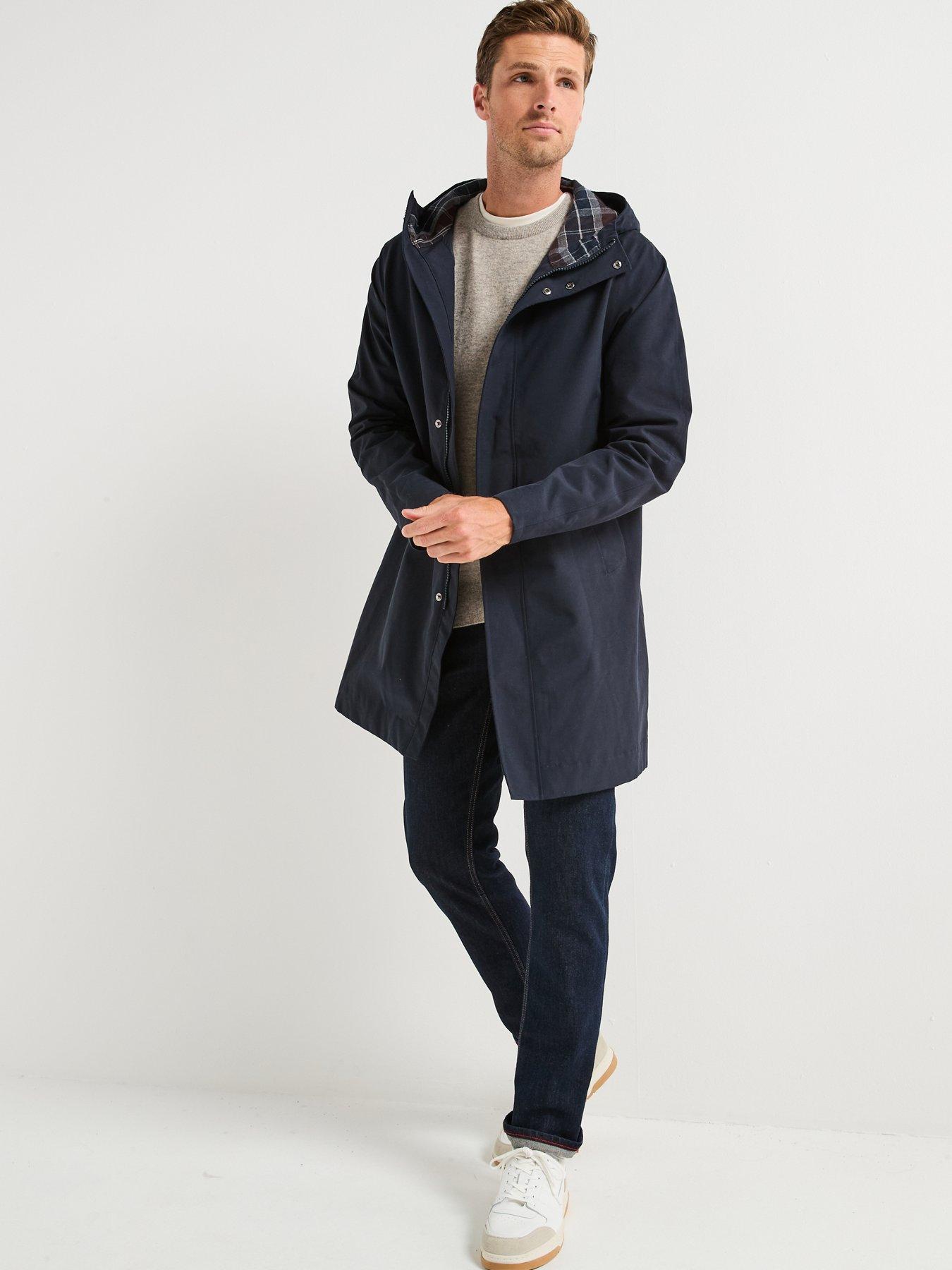 Image 3 of 6 of Barbour Hooded Lorden Waterproof Macintosh Rain Coat - Navy