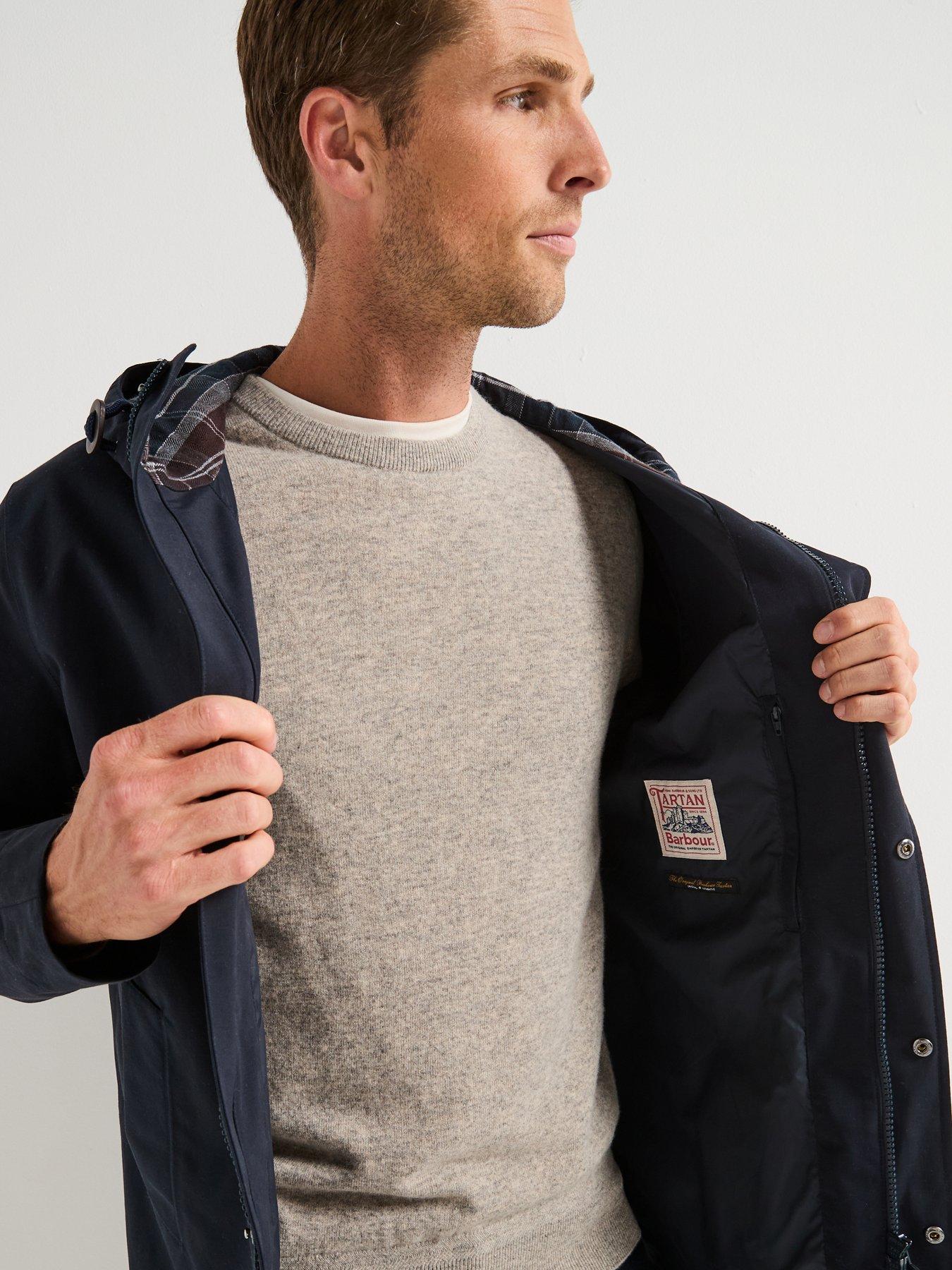 Image 4 of 6 of Barbour Hooded Lorden Waterproof Macintosh Rain Coat - Navy