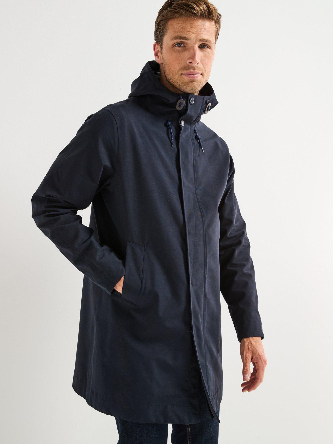 Image 5 of 6 of Barbour Hooded Lorden Waterproof Macintosh Rain Coat - Navy