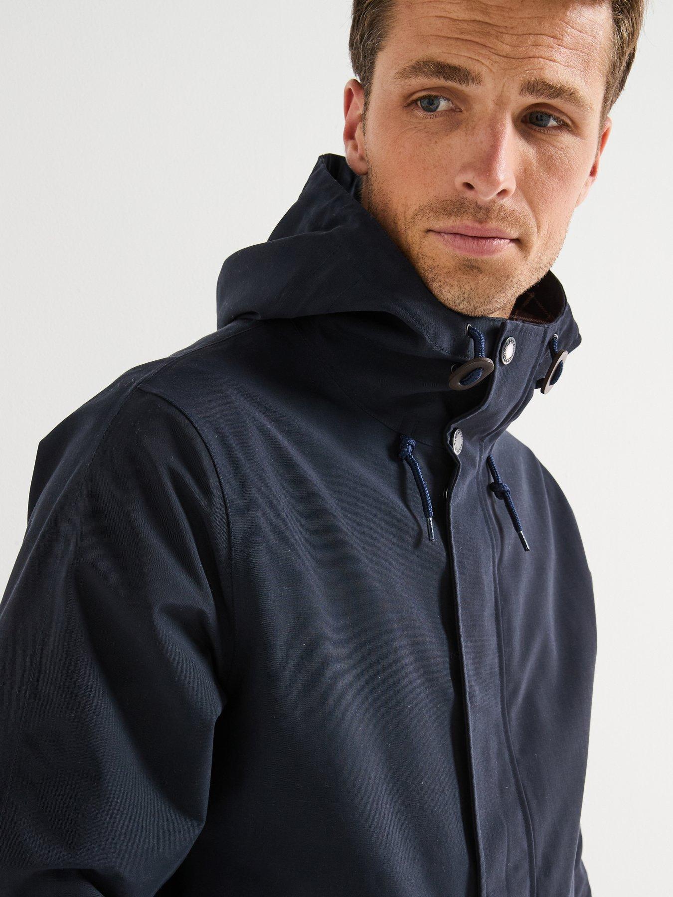 Image 6 of 6 of Barbour Hooded Lorden Waterproof Macintosh Rain Coat - Navy