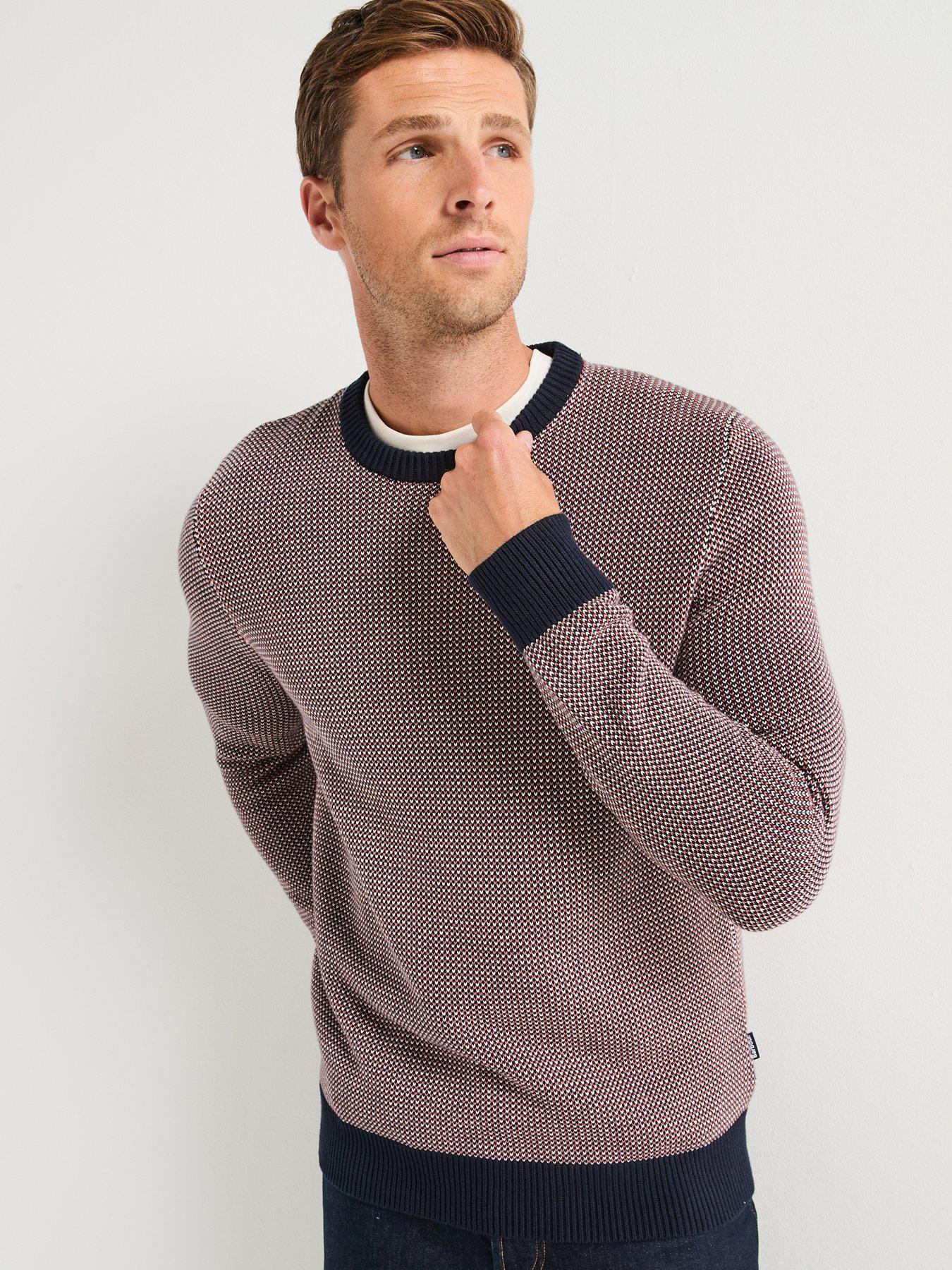 undefined Barbour Wells Textured Crew Knitted Jumper-navy