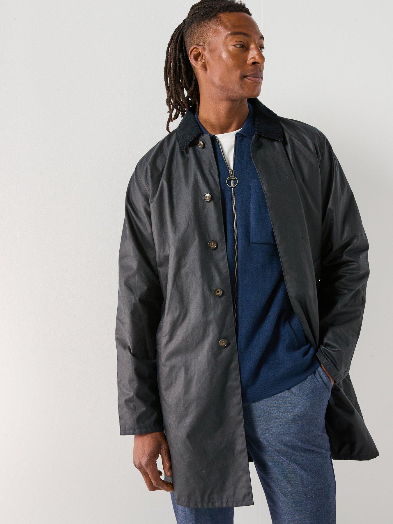 Barbour Lorden Wax Macintosh Mac Jacket - Navy