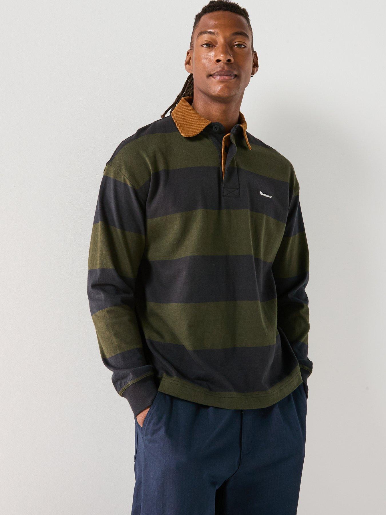 Barbour Newclose Oversized Fit Rugby Polo Shirt- Green Very