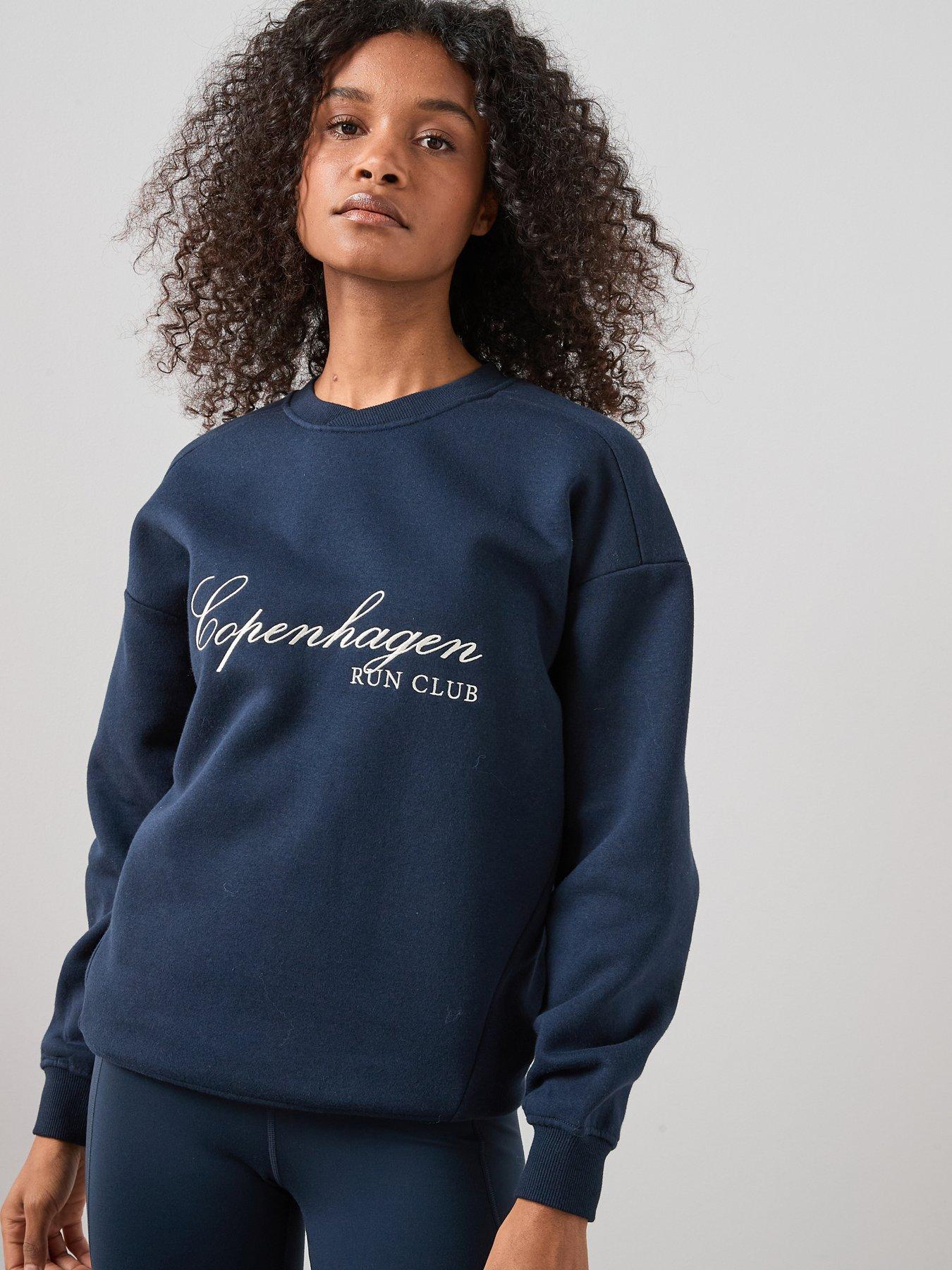 Image 1 of 6 of The Very Collection Graphic Slogan Sweatshirt - Navy