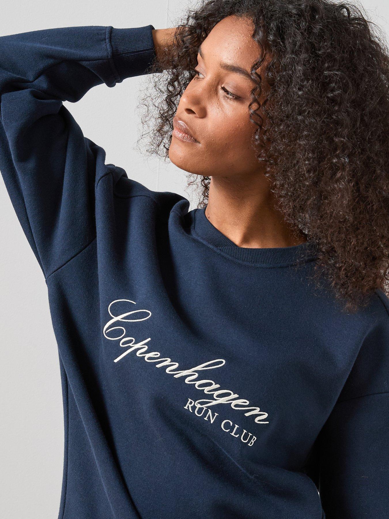 Image 5 of 6 of The Very Collection Graphic Slogan Sweatshirt - Navy