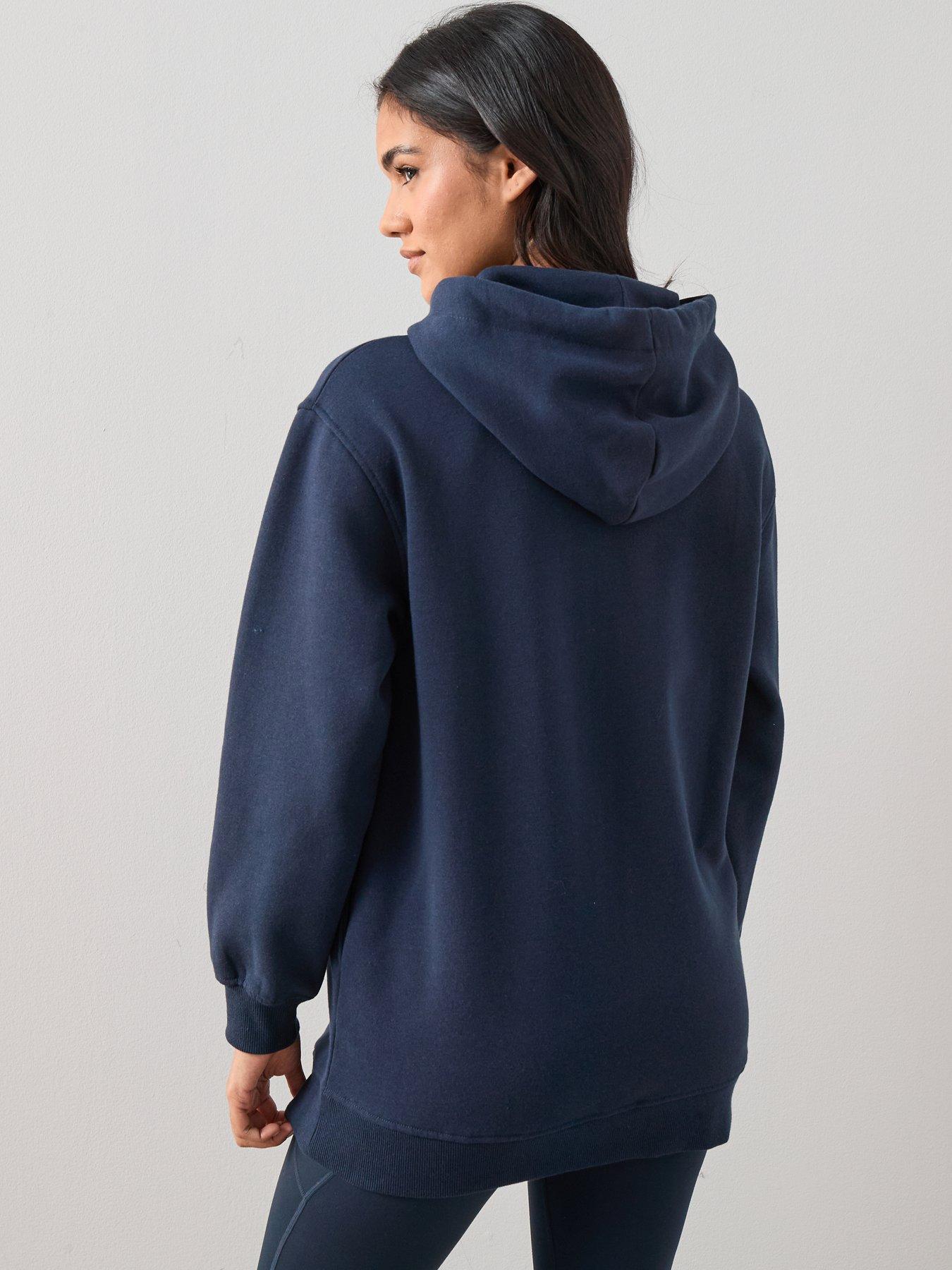 Image 2 of 6 of The Very Collection Longline Zip Through Hoodie - Navy