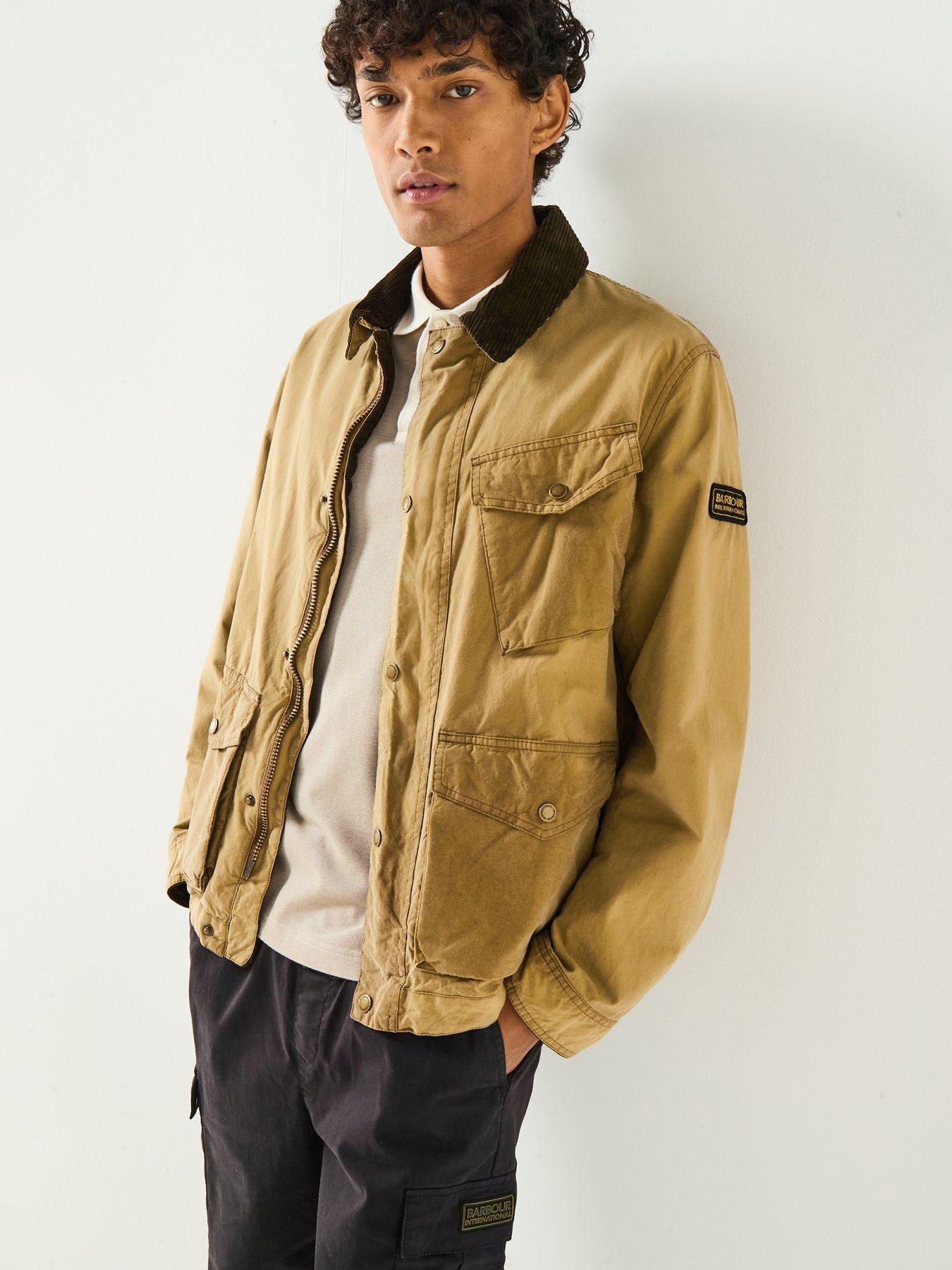 Barbour International Authentics Drifter Slim Fit Wax Jacket - Beige