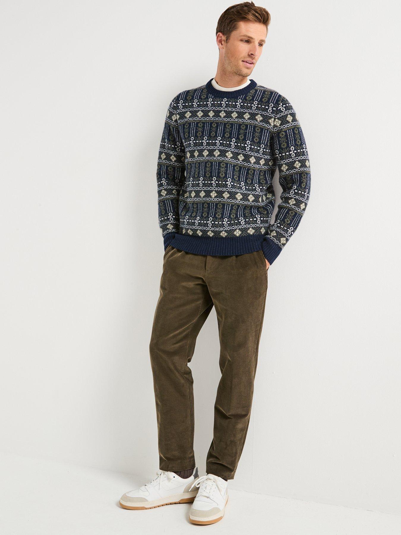 Image 3 of 6 of Barbour Grangetown Fair Isle Crew Neck Sweat Top - Navy