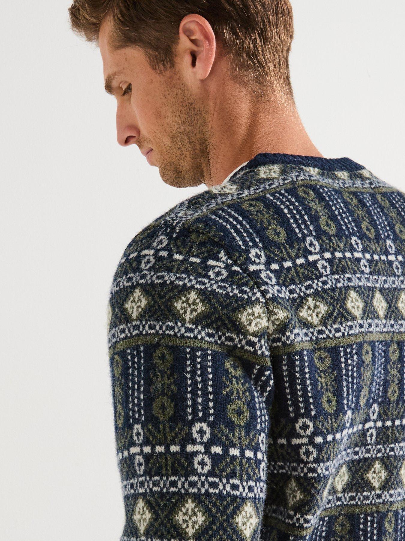 Image 4 of 6 of Barbour Grangetown Fair Isle Crew Neck Sweat Top - Navy