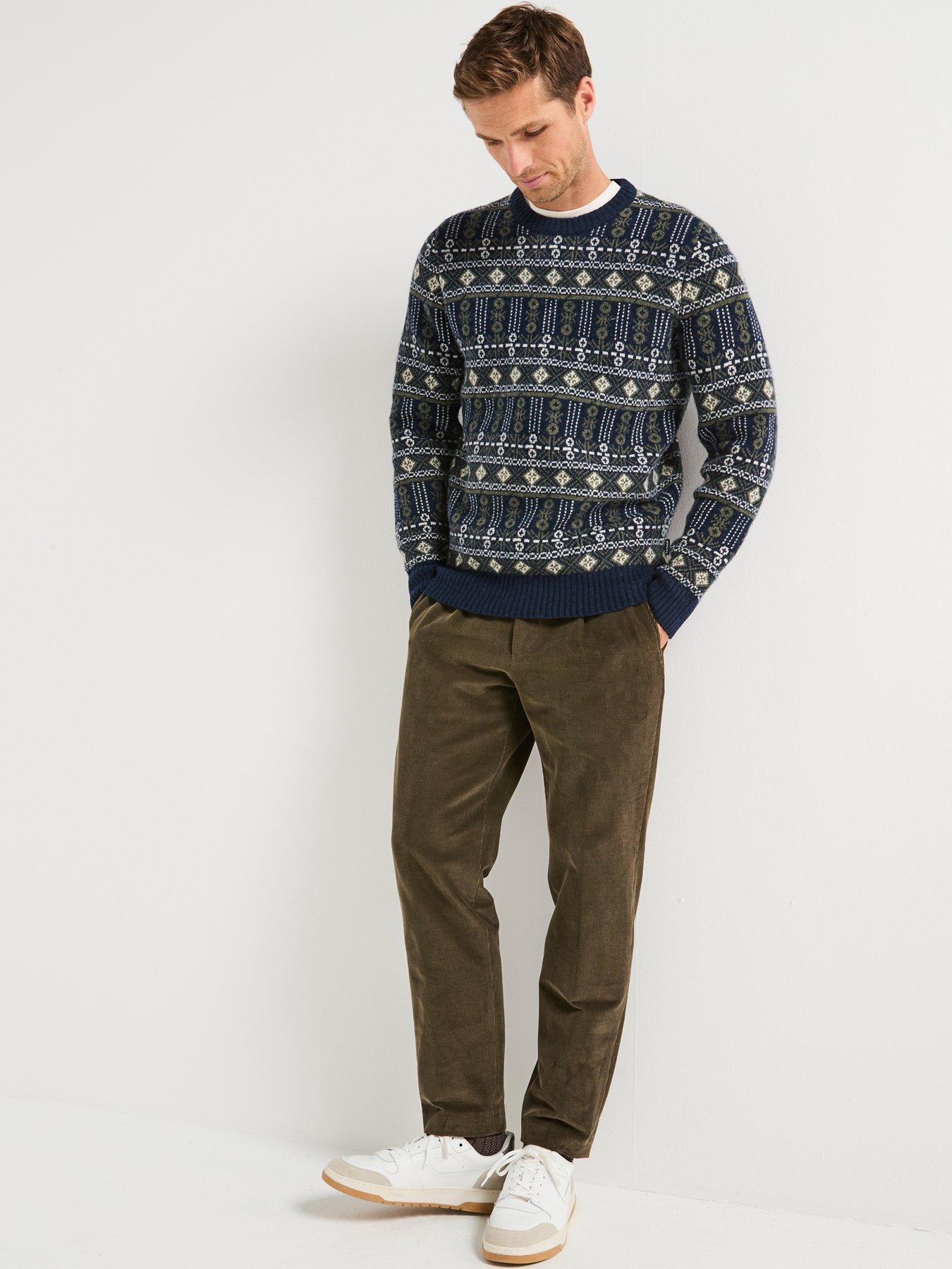 Image 6 of 6 of Barbour Grangetown Fair Isle Crew Neck Sweat Top - Navy