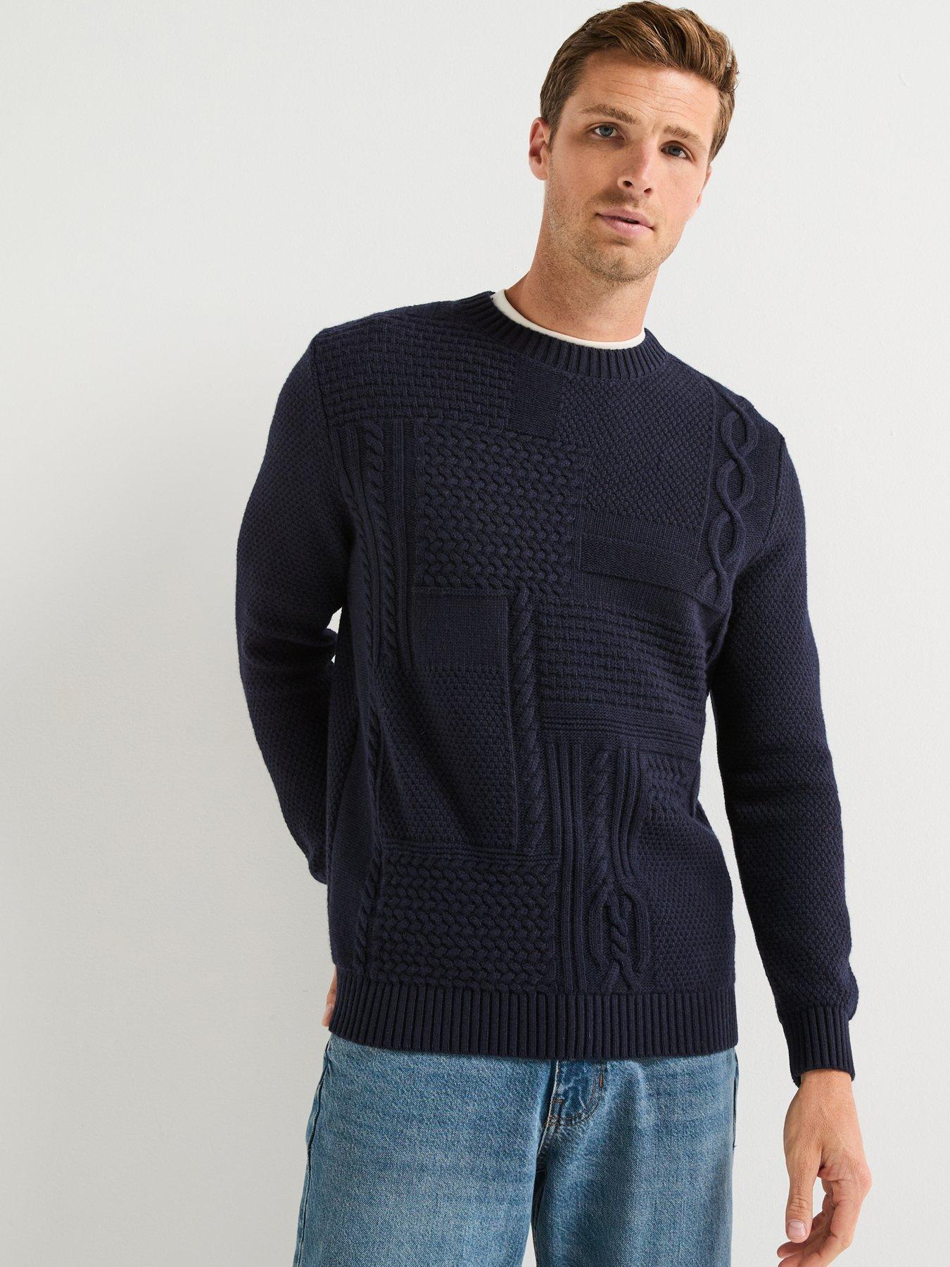 Image 1 of 6 of Barbour Casey Cable Crew Knitted Jumper - Navy