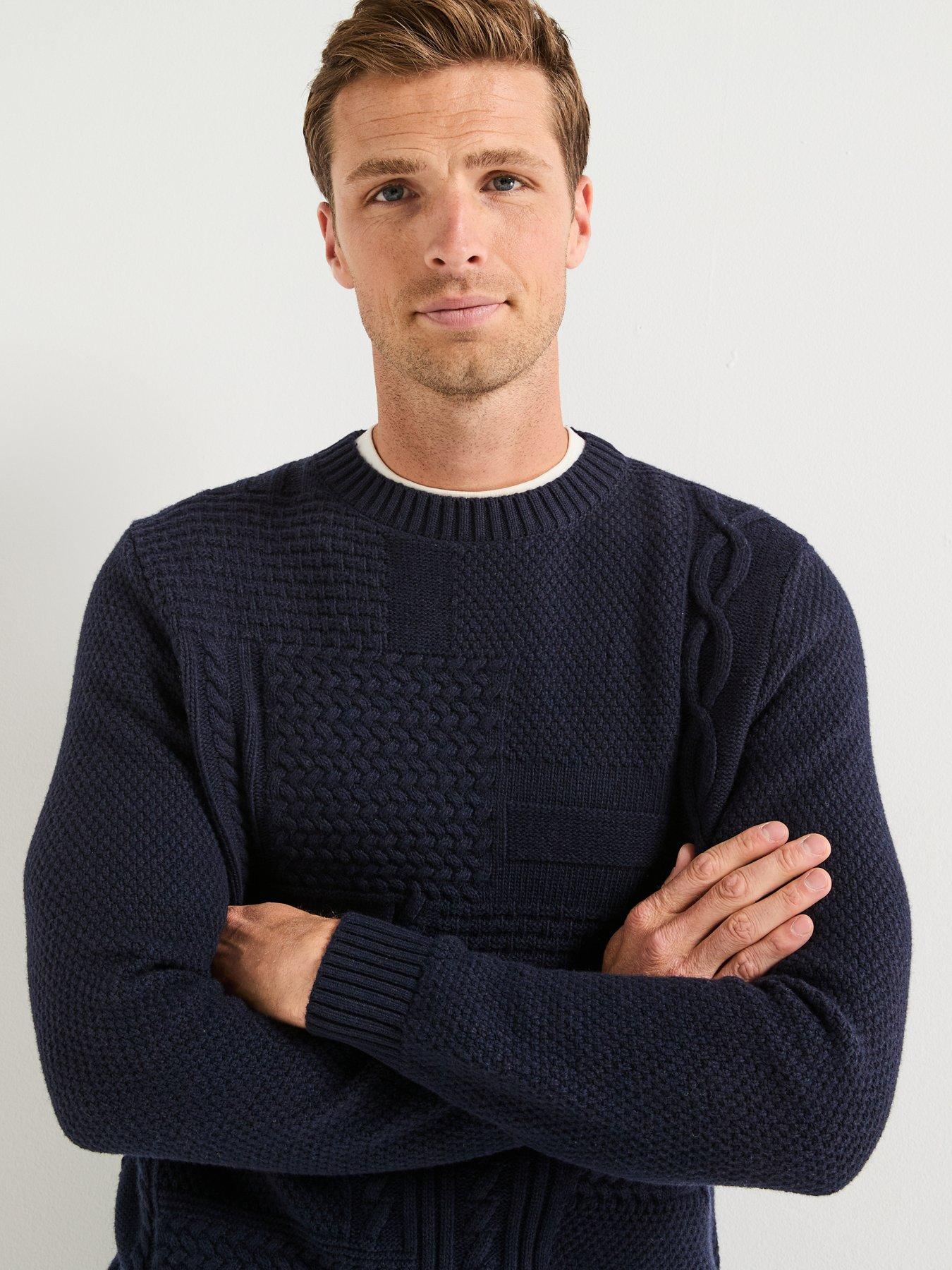 Image 4 of 6 of Barbour Casey Cable Crew Knitted Jumper - Navy