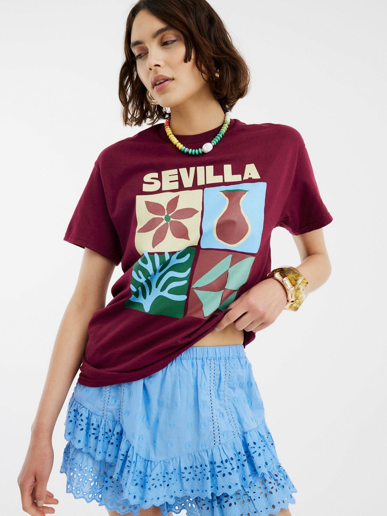 undefined Short Sleeve Sevilla Art Baby Tee - Red