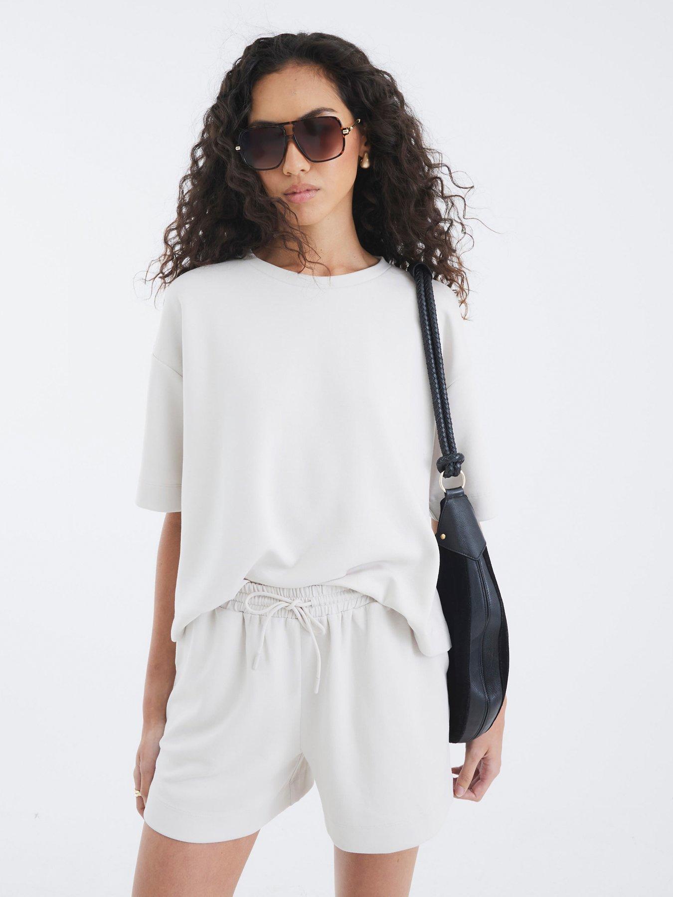 undefined Short Sleeve Premium Clean Boxy T-Shirt - Cream