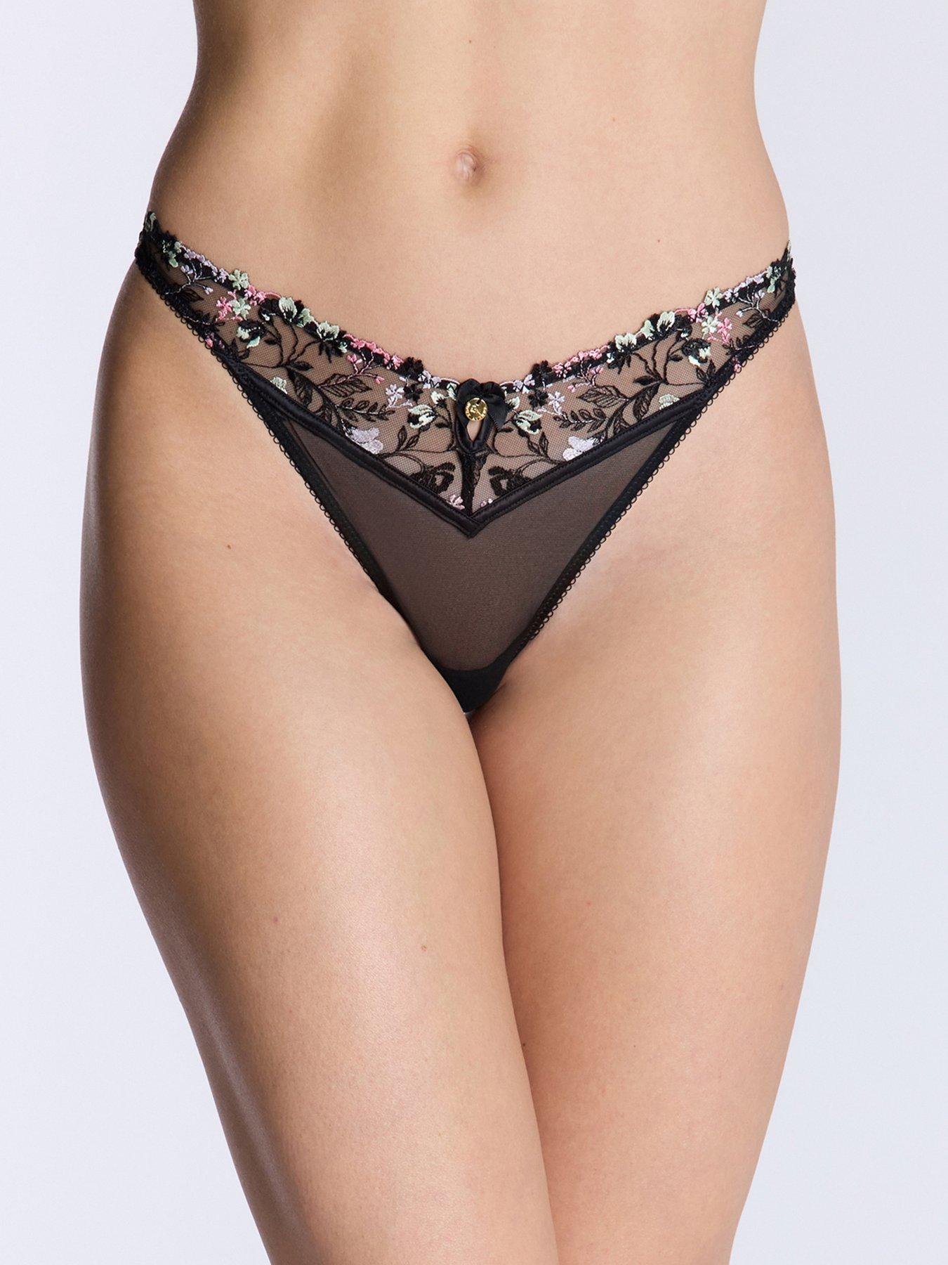 Image 4 of 4 of Boux Avenue Clea Thong - Mix - Black