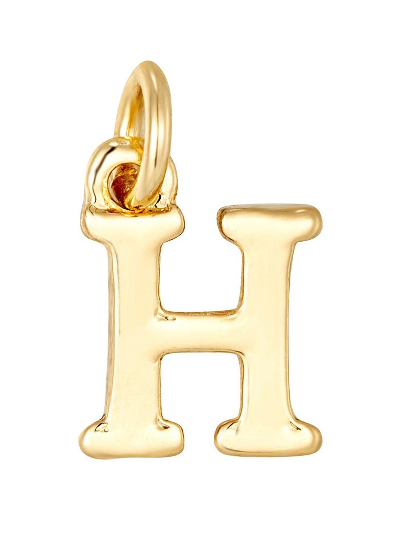 The Love Collection Pearl Stretch Bracelet with Gold Letter Charm