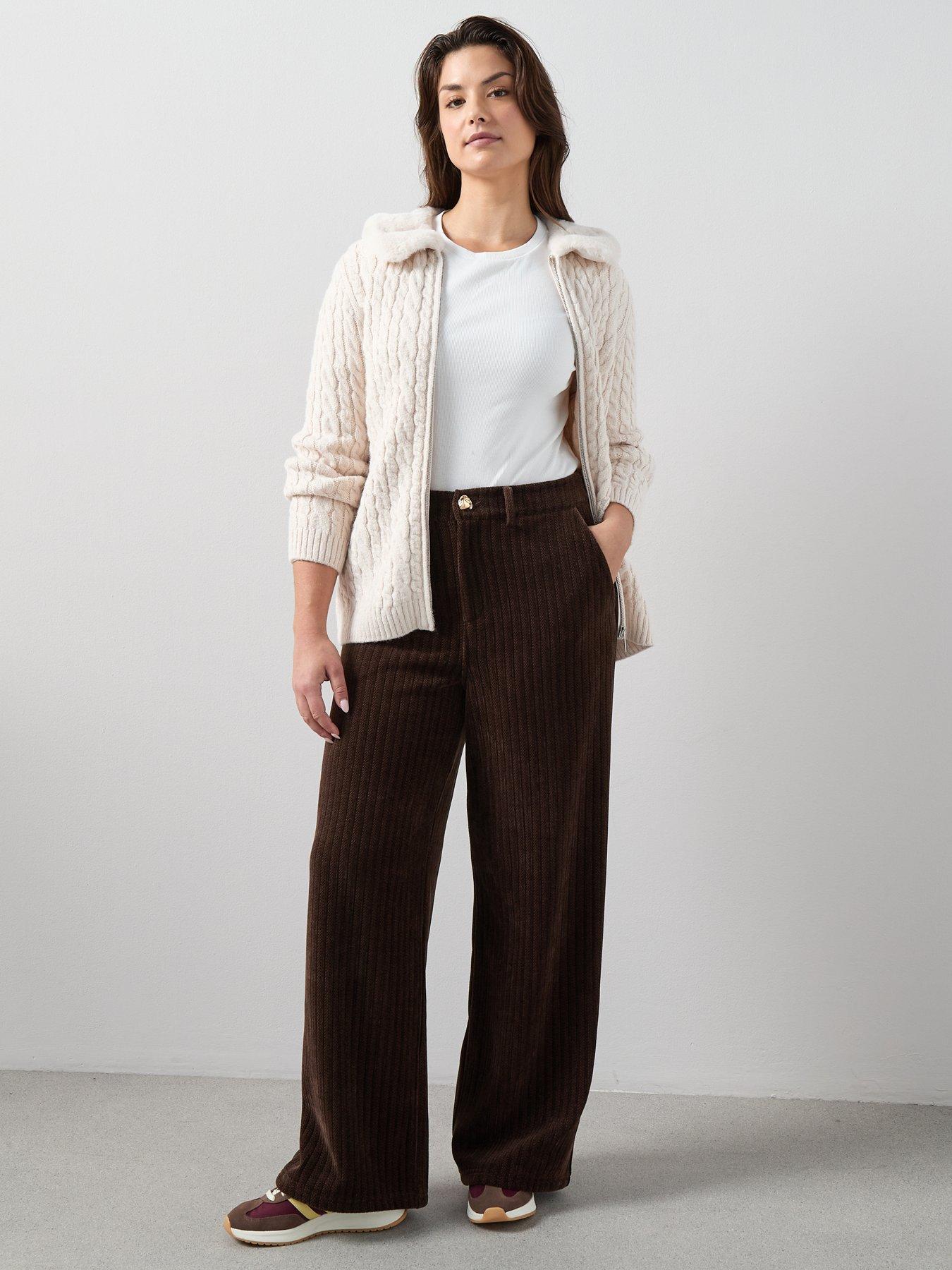 Image 3 of 6 of The Very Collection Curve Fur Collar Knitted Cardigan