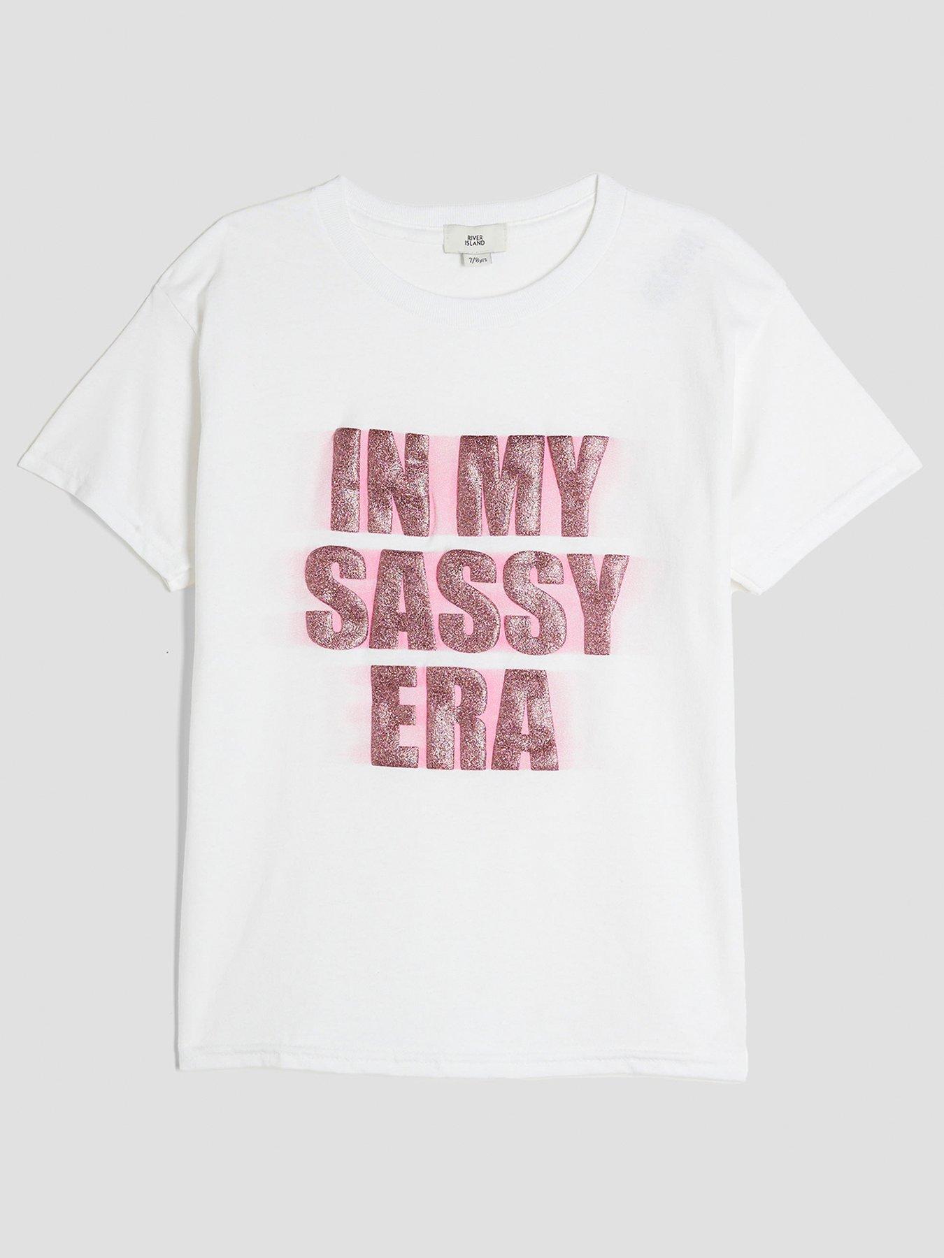 River Island Older Girls In My Sassy Era T-Shirt White Very