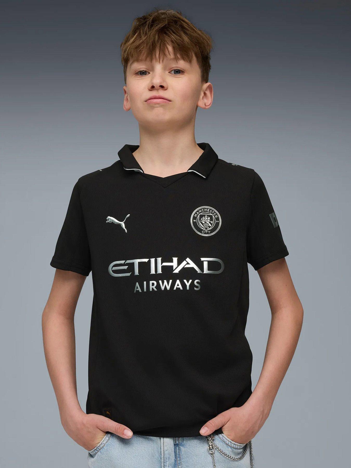 Puma: Junior Manchester City 25/26 Away Replica Shirt - Black