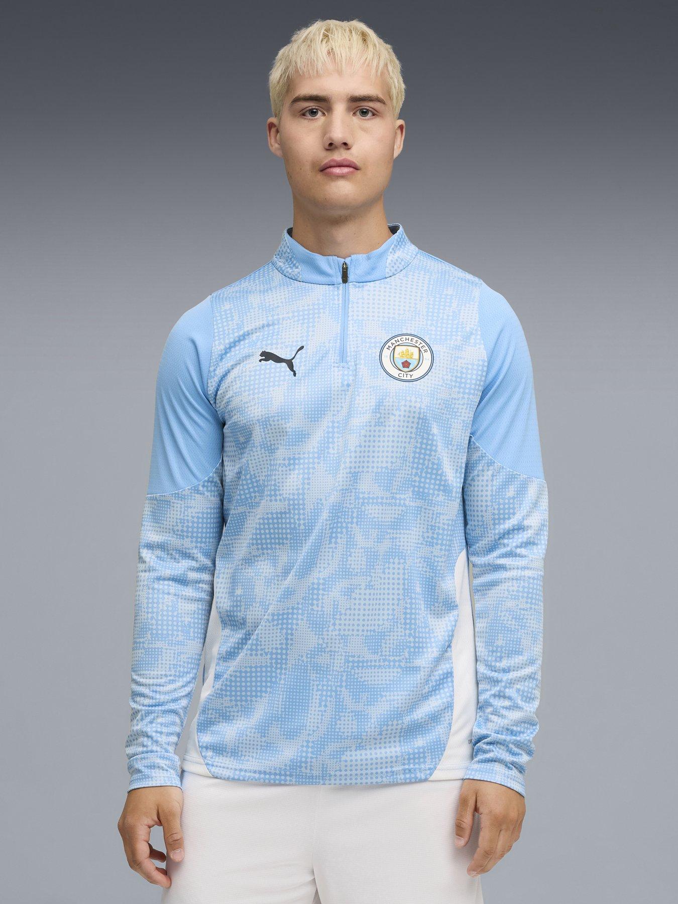 undefined Mens Manchester City 25/26 Training 1/4 Zip Top - Blue