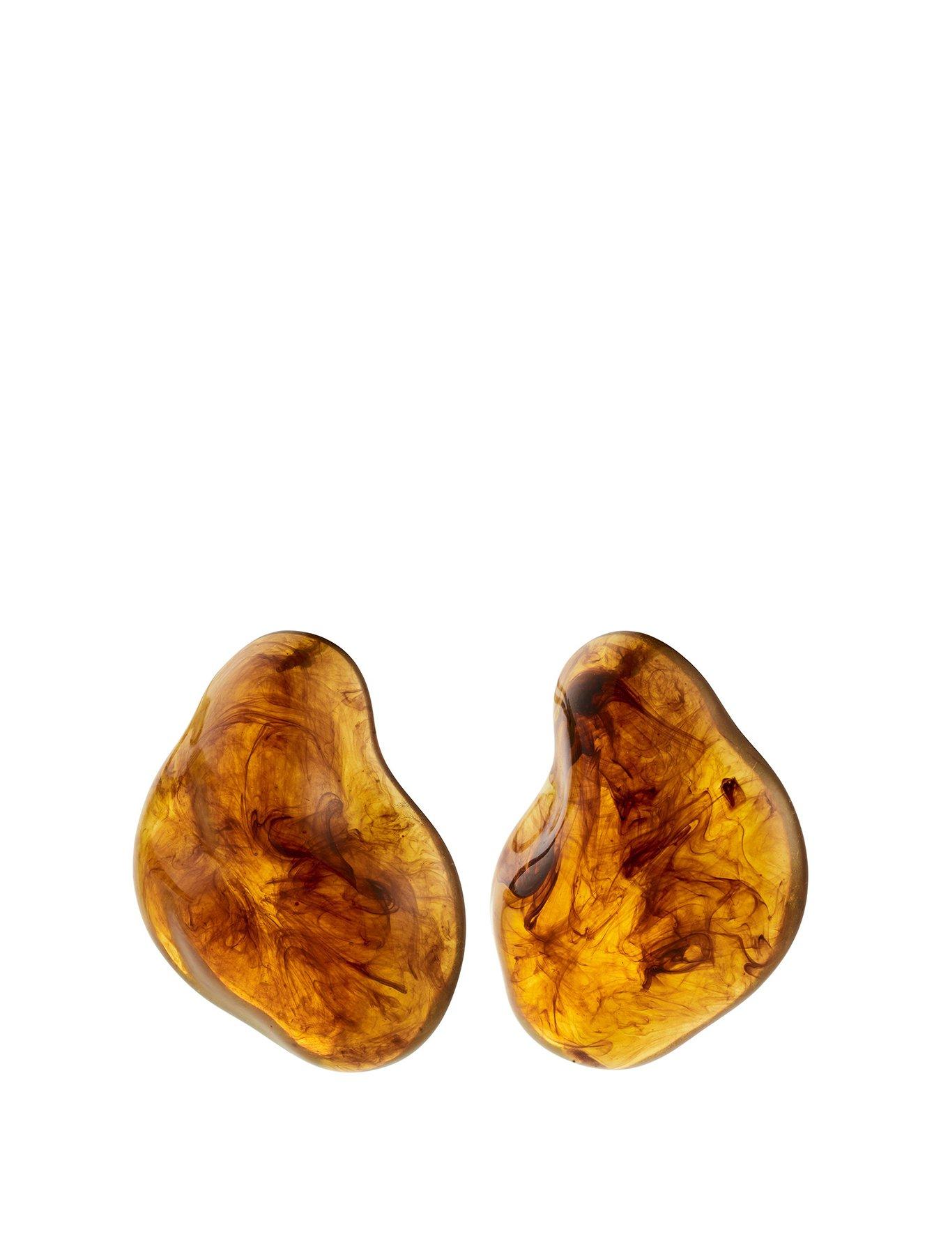 undefined Lian Earrings Brown - Gold Plated