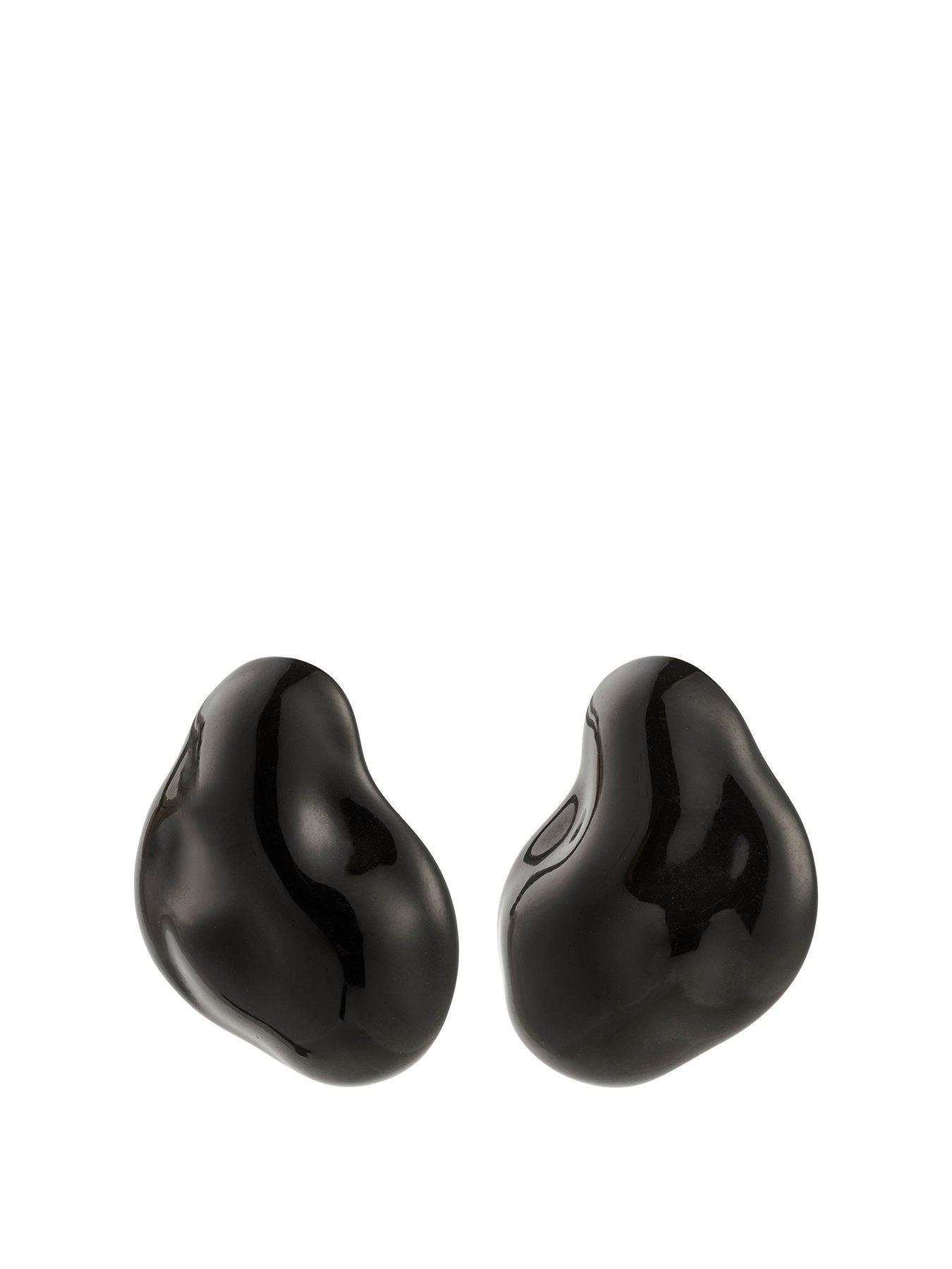 undefined Lian Earrings Black - Silver Tone