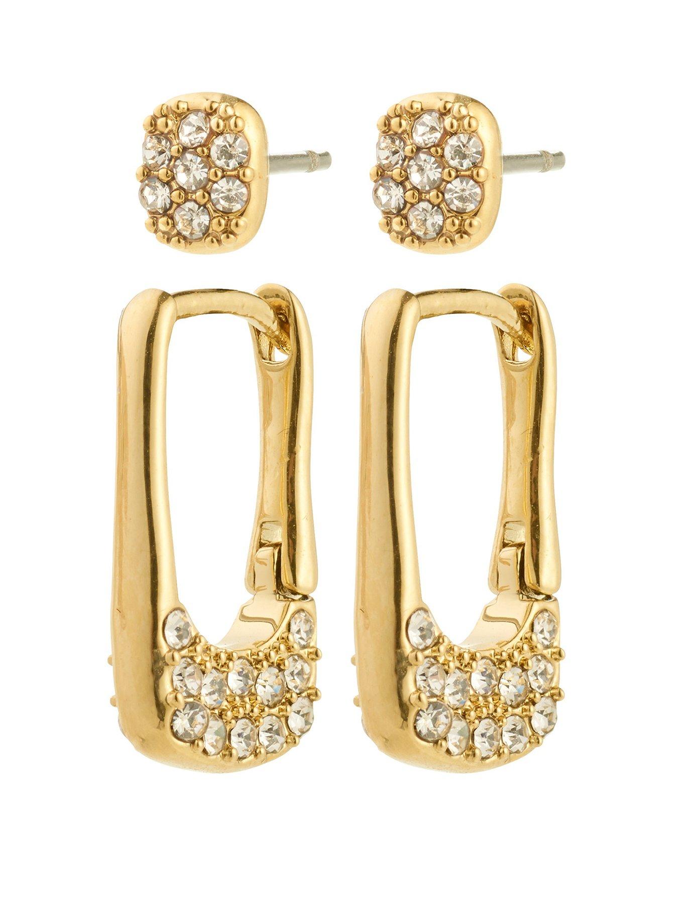 undefined Instant Earrings 2-In-1 Set, - Gold Plated