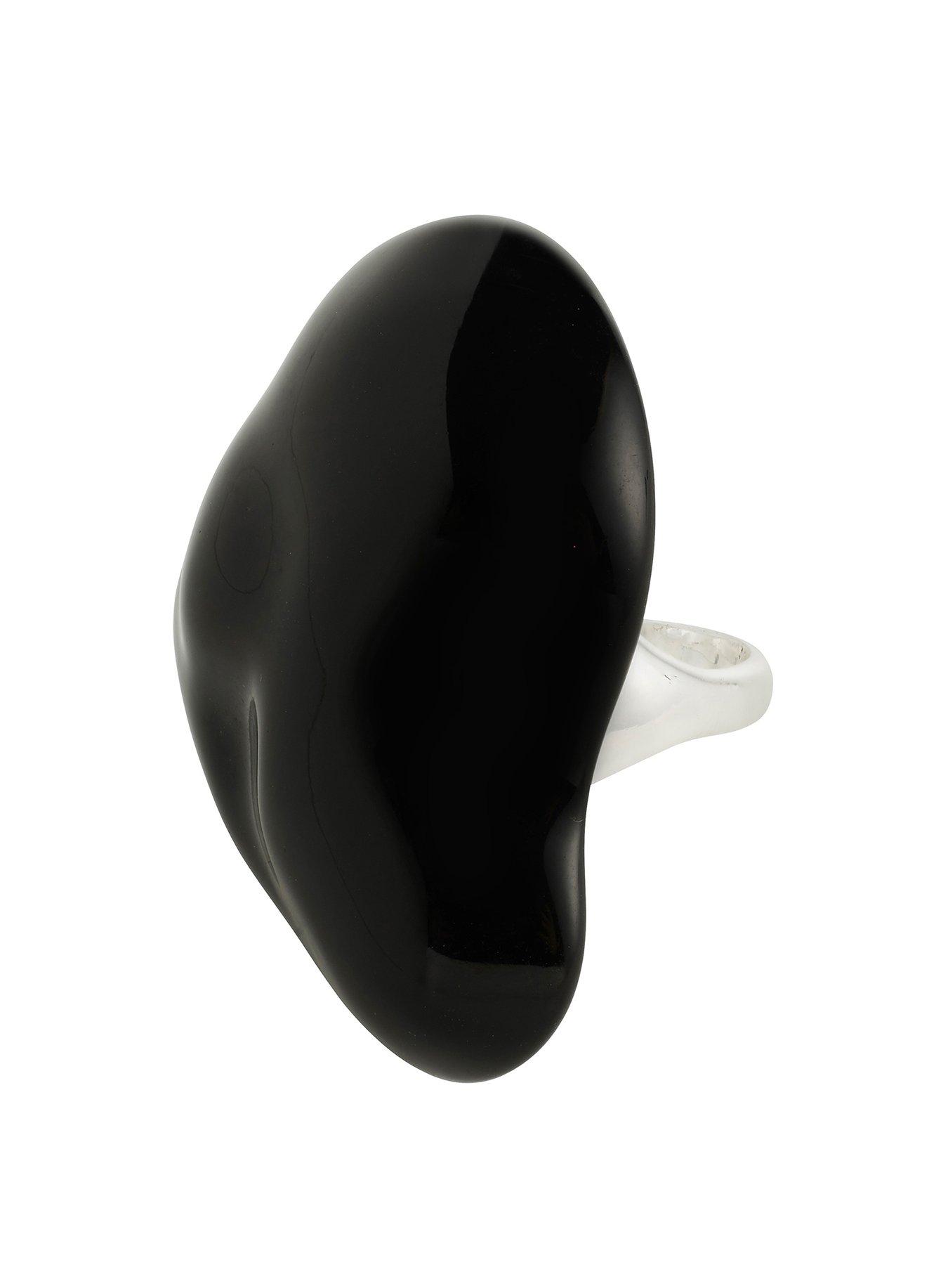 undefined Lian Ring Black - Silver Plated