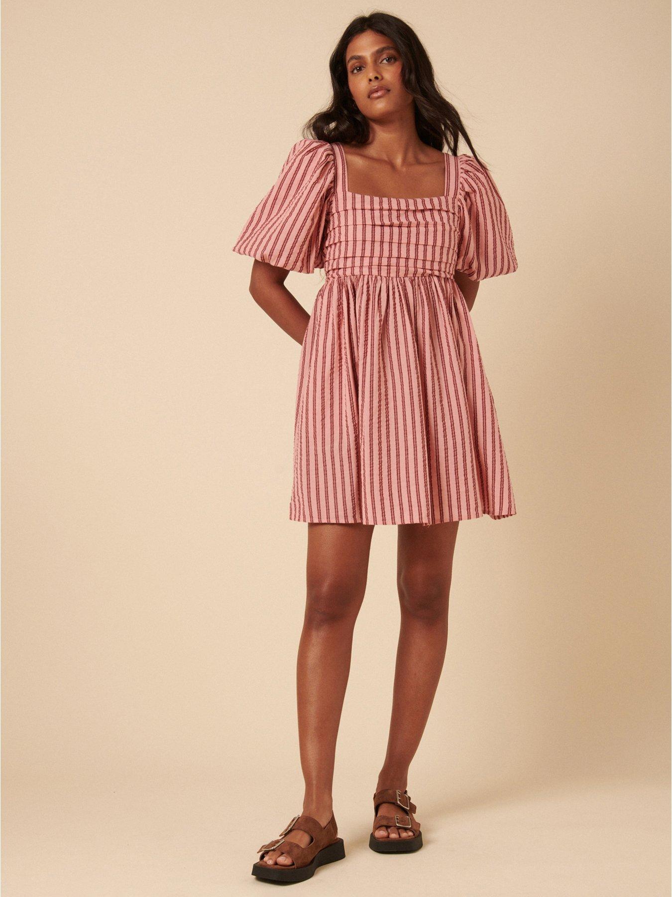 undefined Nova Mini Dress Stripe - Pink