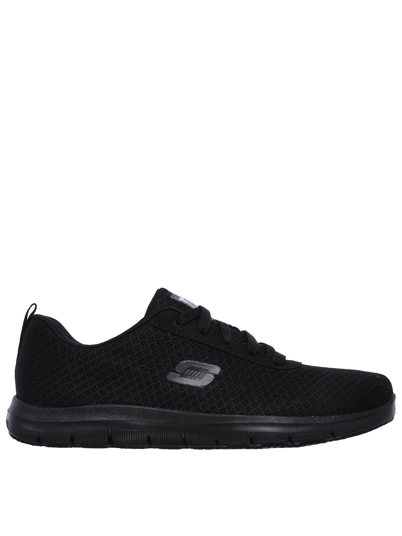 Image 1 of 5 of Skechers Ghenter Bronaugh Slip Resitant Workwear Trainer - Black Mesh