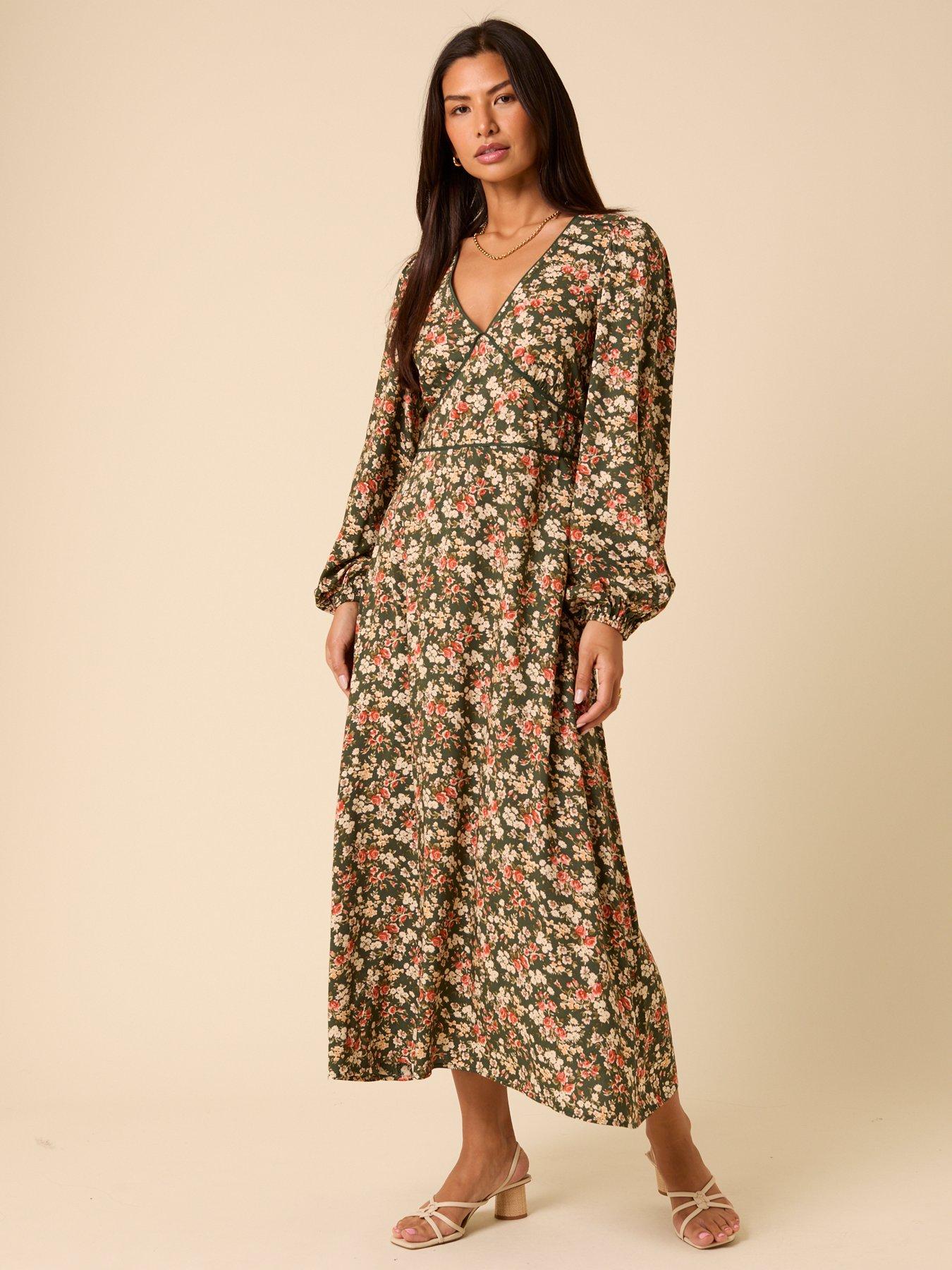 undefined Remy Midi Dress Vintage Floral - Green