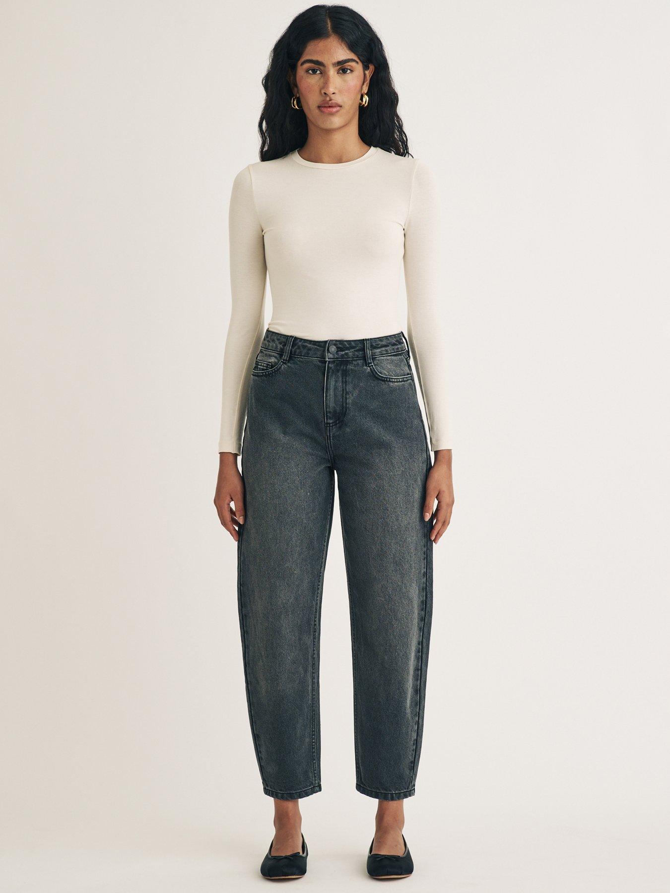 undefined Barrel Leg Jeans Black
